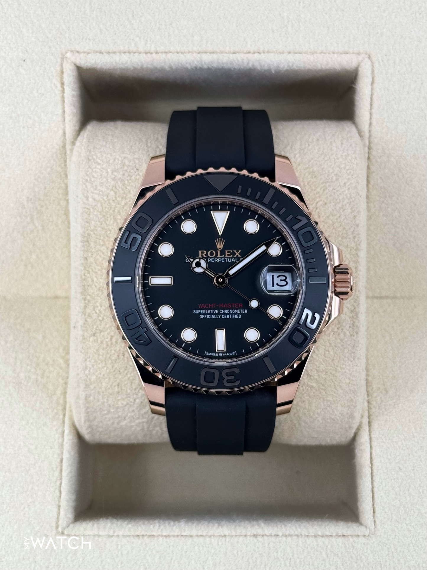 NEW 2025 Rolex Yacht-Master 37mm 268655 Rose Gold Black Dial - MyWatchLLC