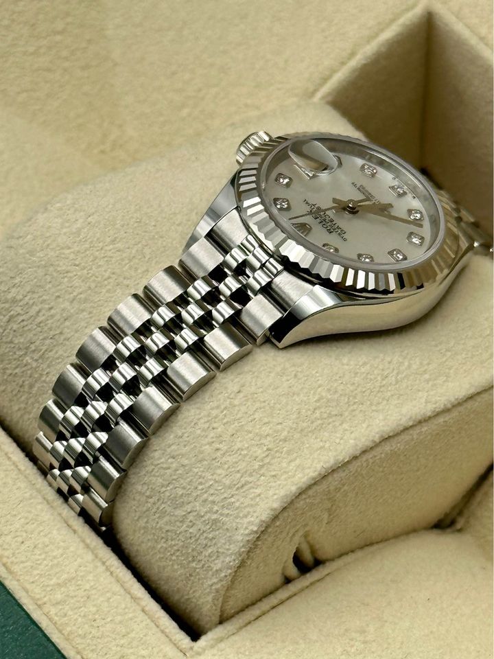 NEW 2022 Rolex Lady-Datejust 28mm 279174 Diamond Mother of Pearl Dial - MyWatchLLC
