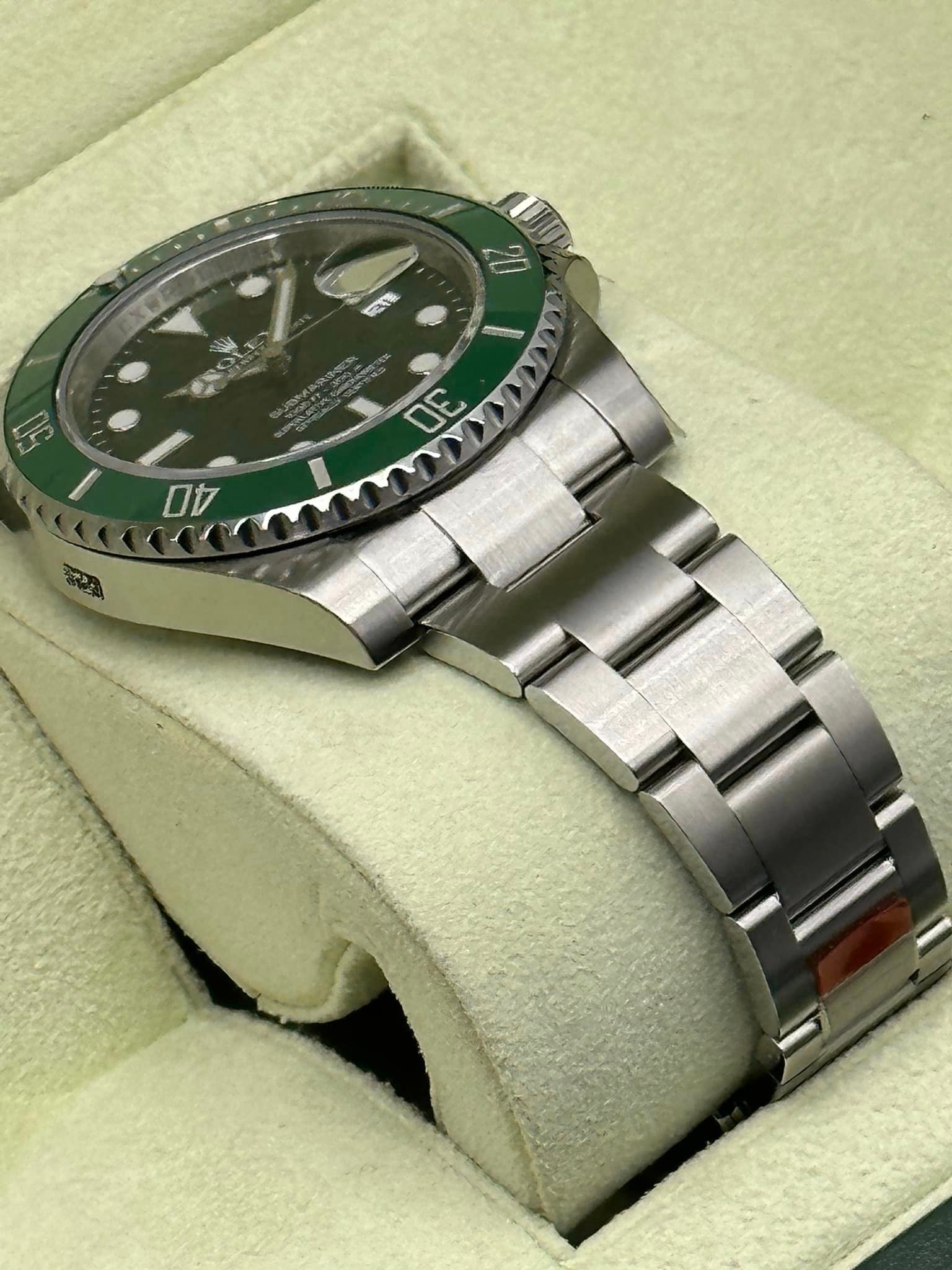 New Old Stock 2014 Rolex Submariner "Hulk" 116610LV Green Dial - MyWatchLLC