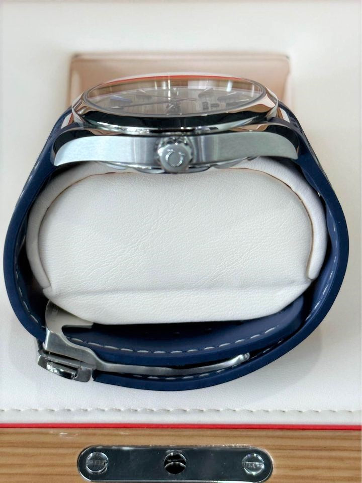 2022 Omega Seamaster Aqua Terra 41mm Grey Dial Blue Rubber Strap with SST Deployment Clasp - MyWatchLLC