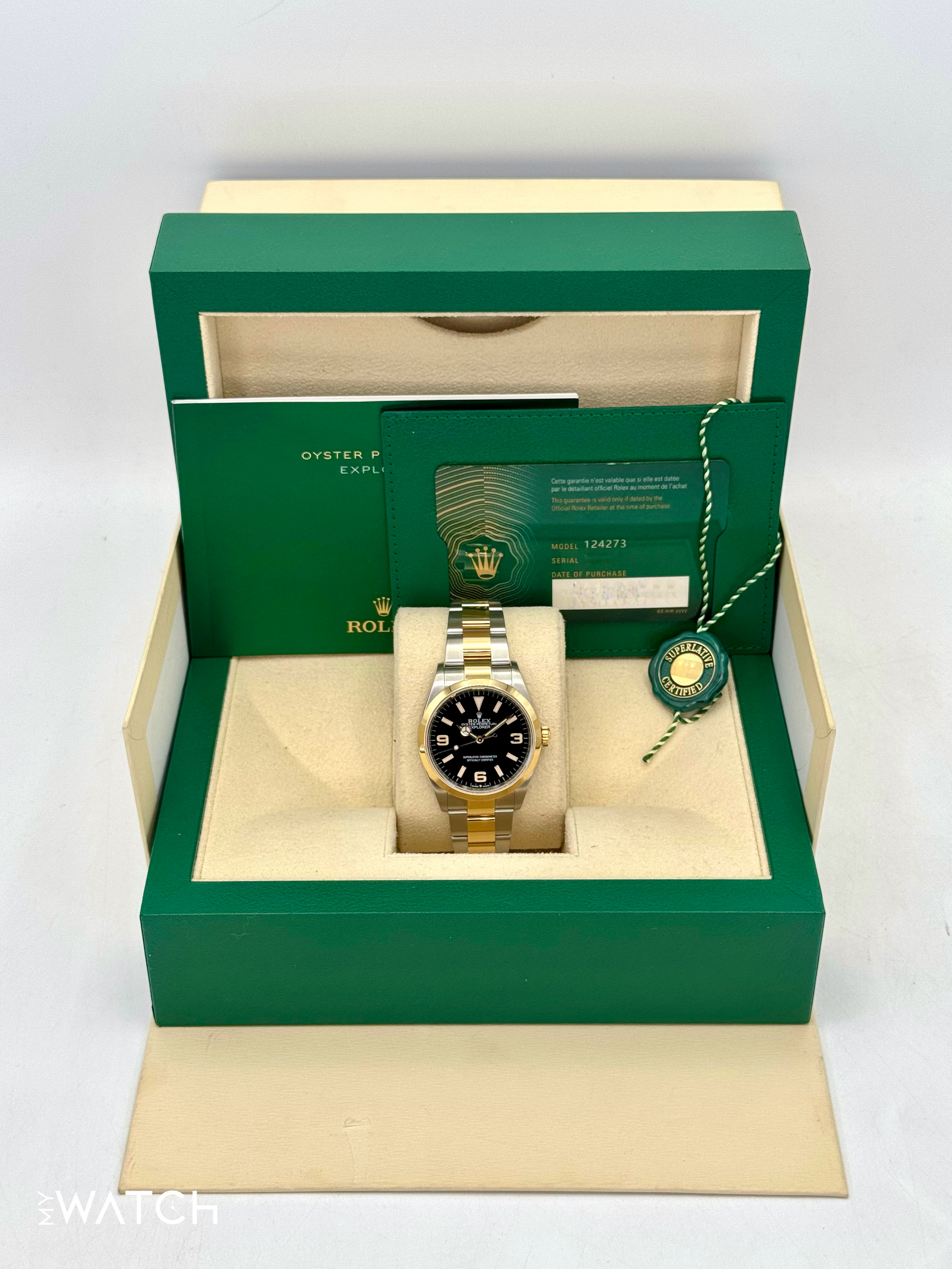 2021 Rolex Explorer 36mm 124273 Two-Tone Black Dial - MyWatchLLC