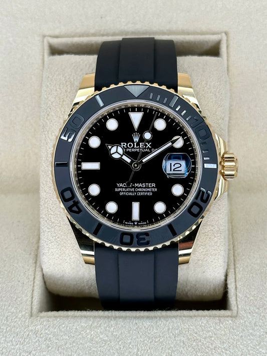 NEW 2024 Rolex Yacht-Master 42mm 226658 Gold Oysterflex Black Dial - MyWatchLLC