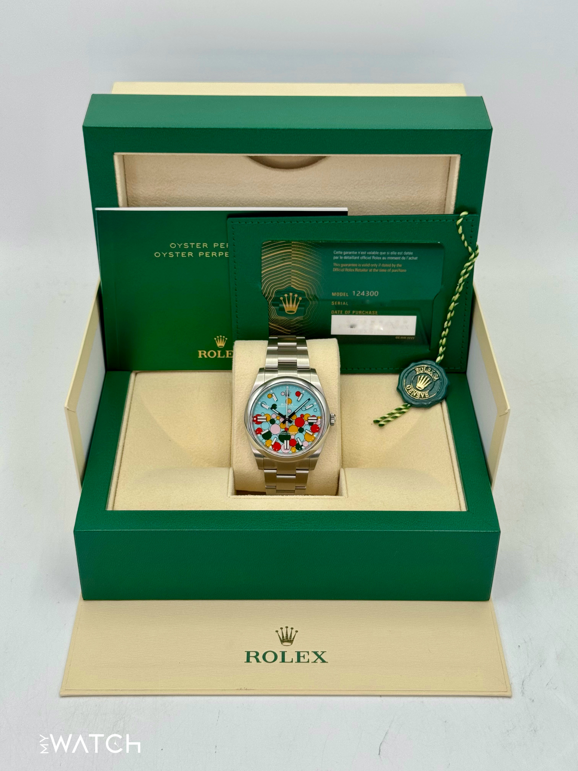 2024 Rolex Oyster Perpetual 41mm 124300 Celebration Dial - MyWatchLLC