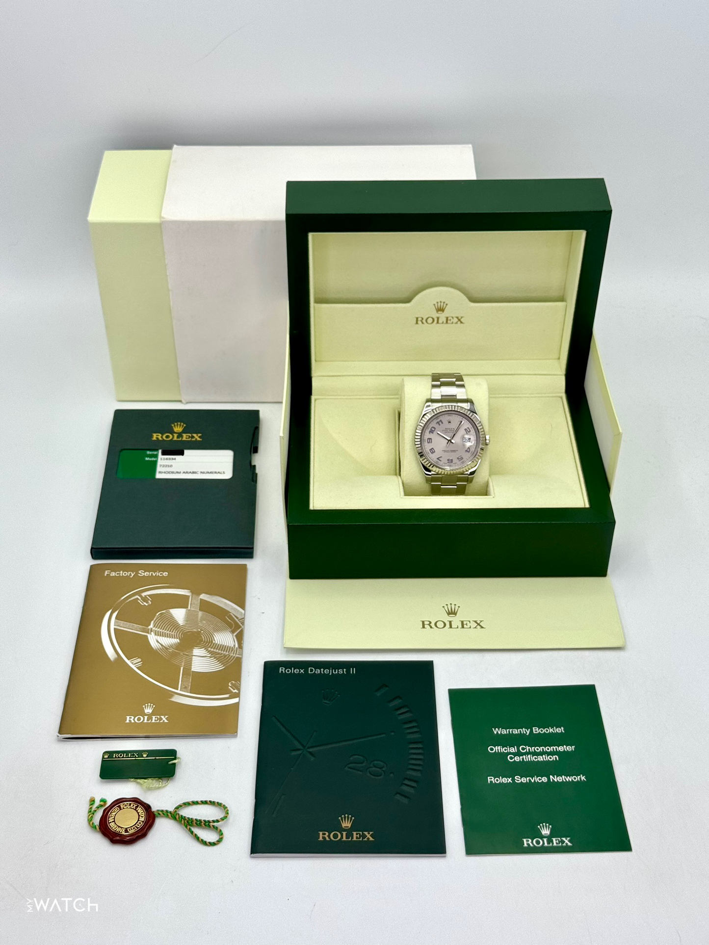 2017 Rolex Datejust II 41mm 116334 Stainless Steel Oyster Silver Numerical Dial - MyWatchLLC