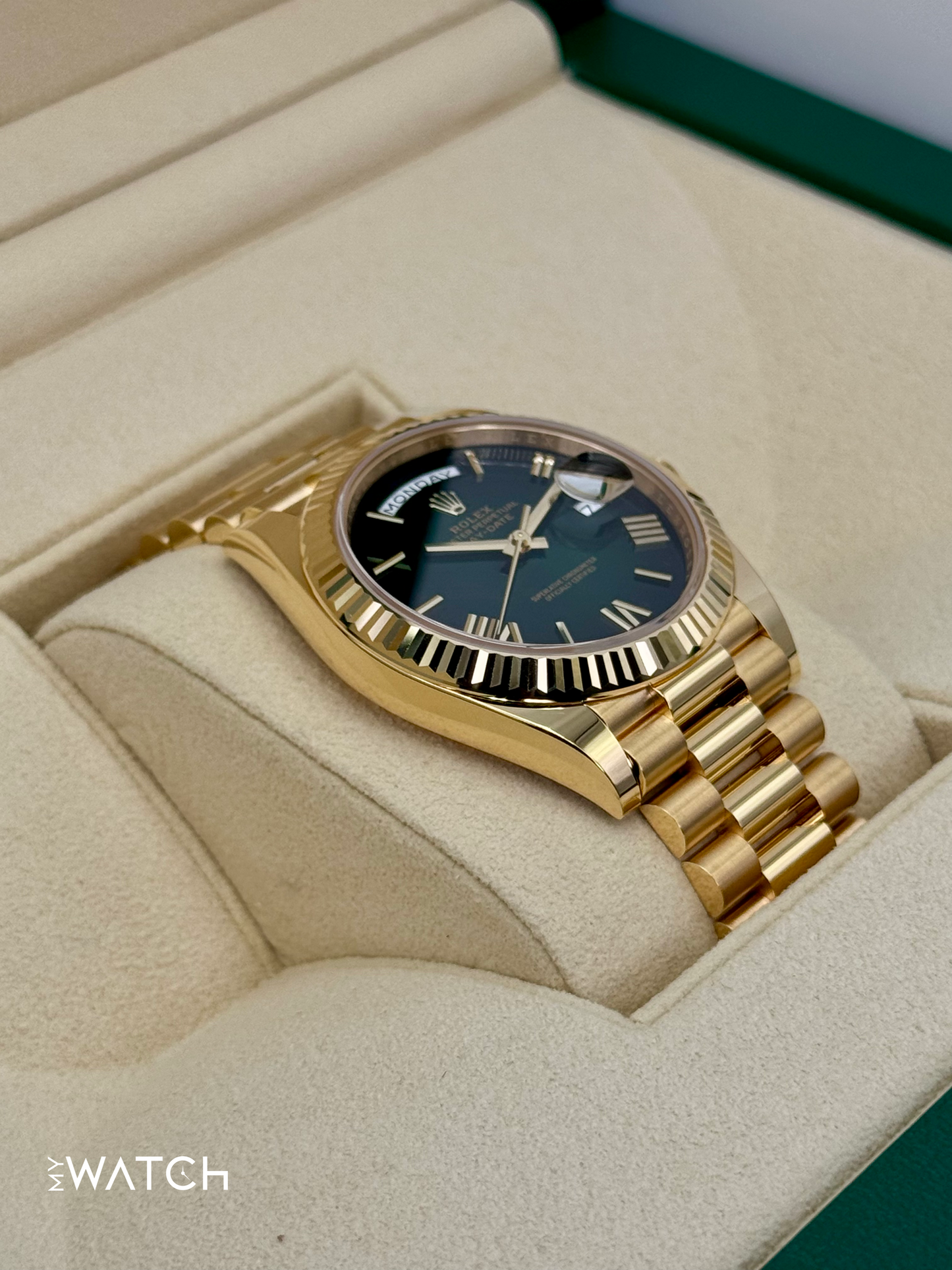 NEW 2025 Rolex Day-Date 40mm 228238 Presidential Green Ombre Dial - MyWatchLLC