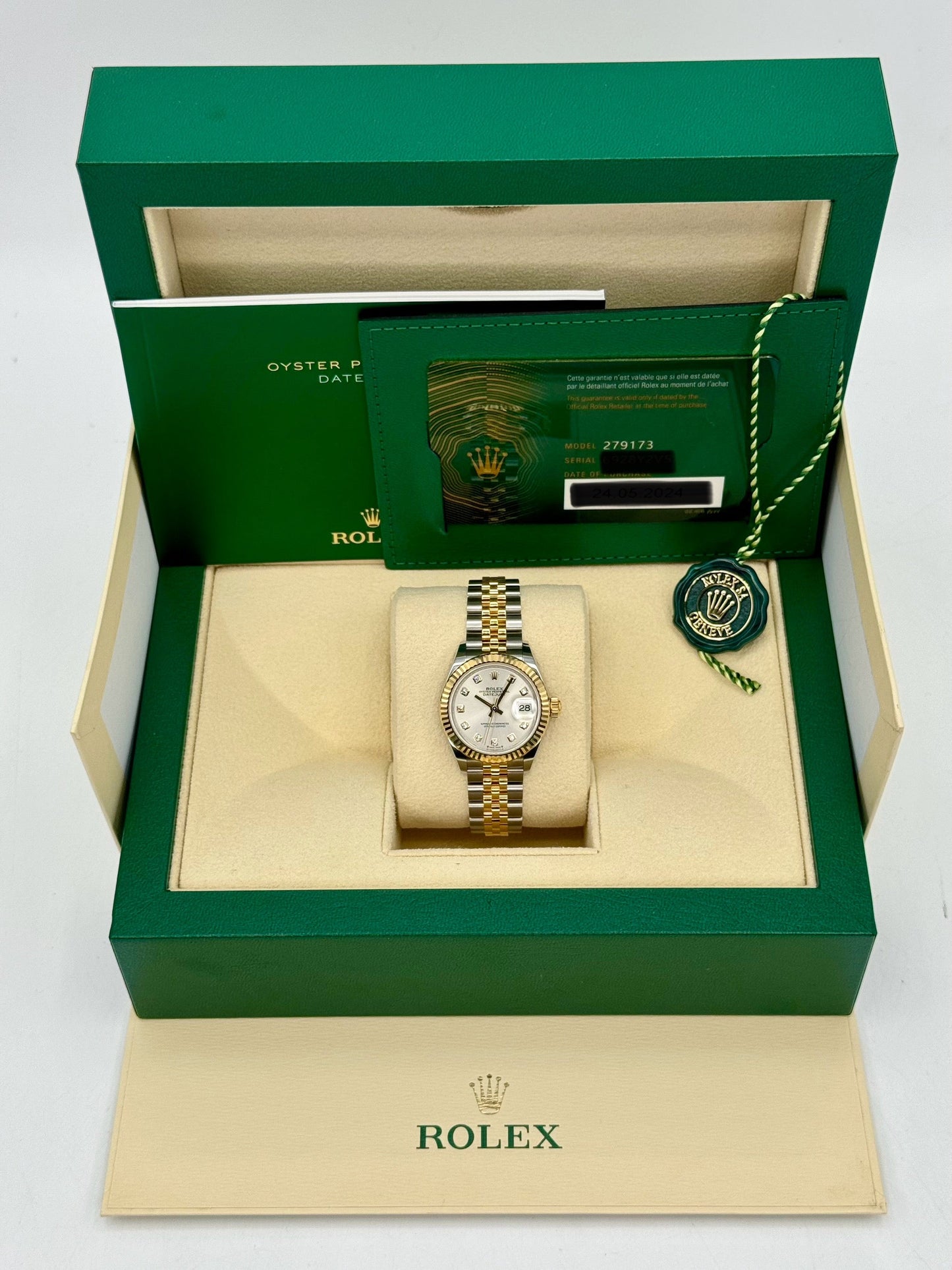 NEW 2024 Rolex Lady Datejust 28mm 279173 Jubilee Silver Diamond Dial - MyWatchLLC