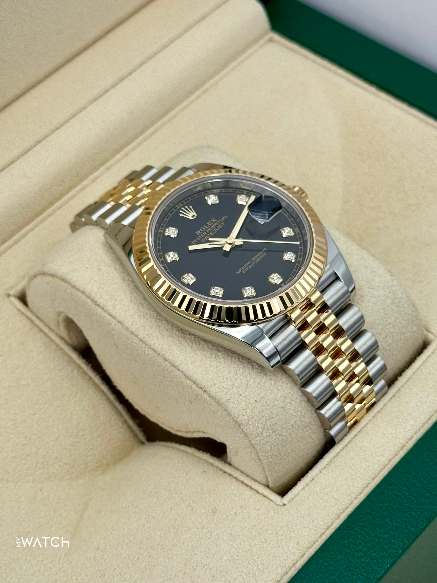 2024 Rolex Datejust 41mm 126333 Two-Tone Jubilee Black Diamond Dial - MyWatchLLC