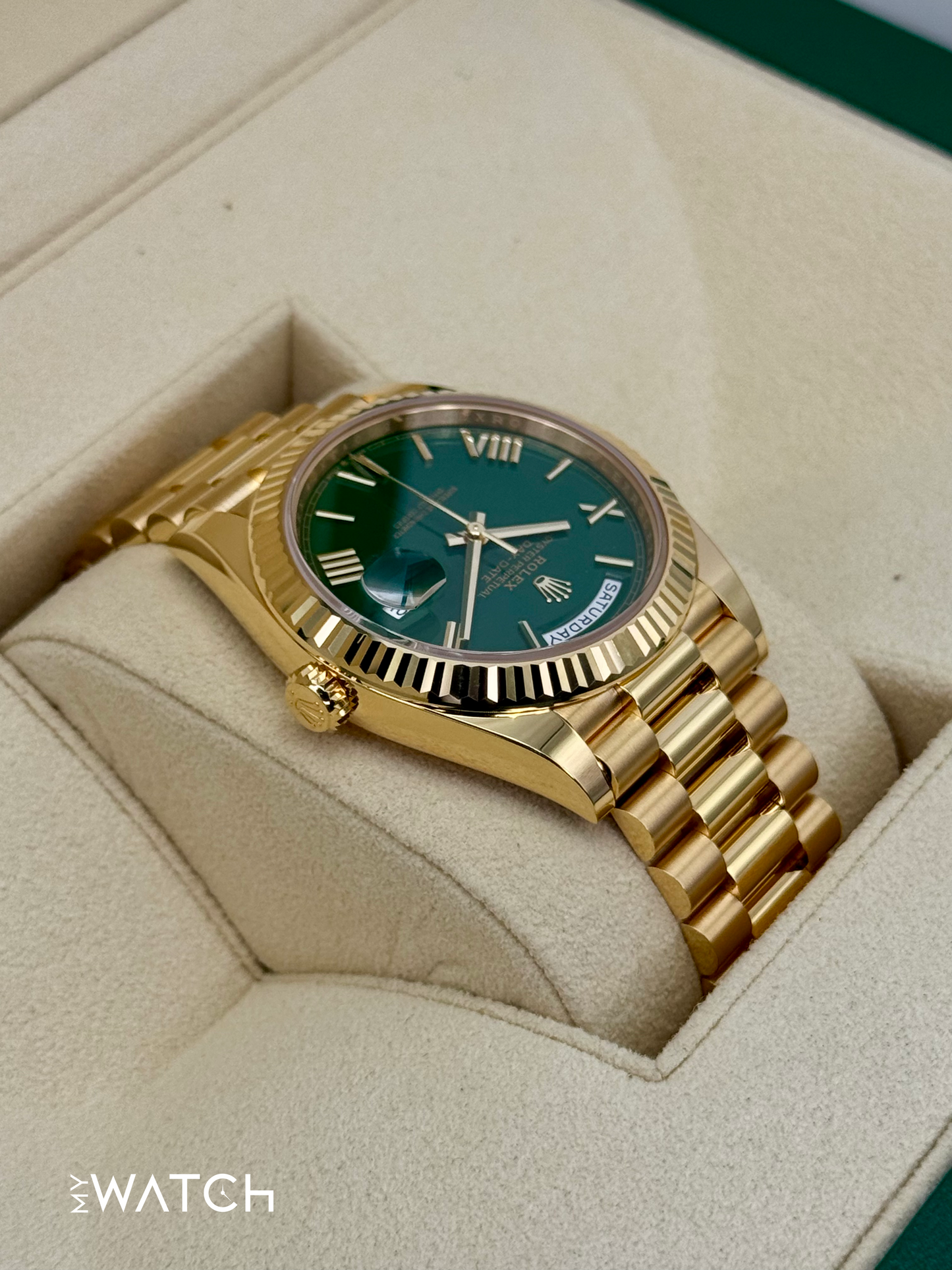 NEW 2025 Rolex Day-Date 40mm 228238 Presidential Green Dial - MyWatchLLC