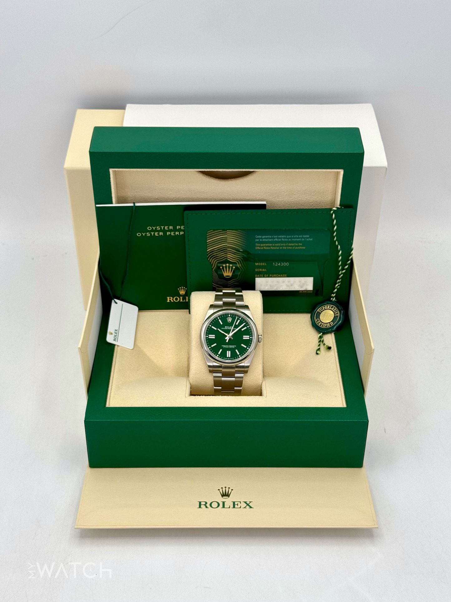 NEW 2025 Rolex Oyster Perpetual 41mm 124300 Green Dial - MyWatchLLC