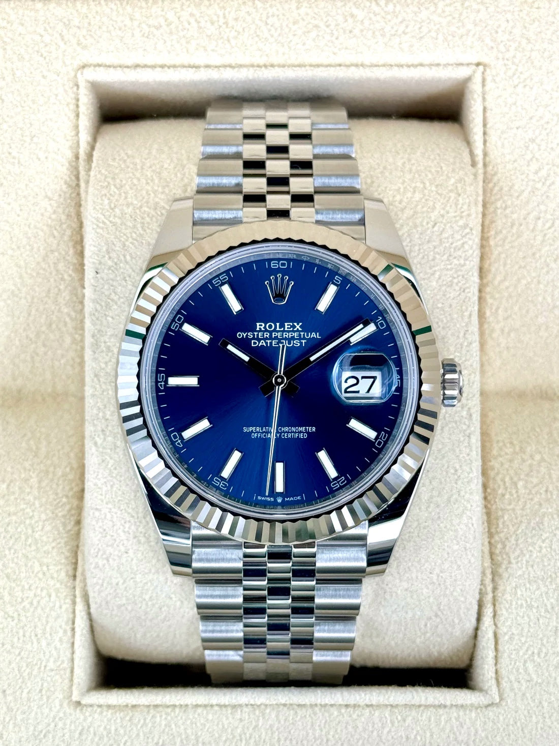 NEW 2025 Rolex Datejust 41mm 126334 Stainless Steel Jubilee Blue Dial - MyWatchLLC