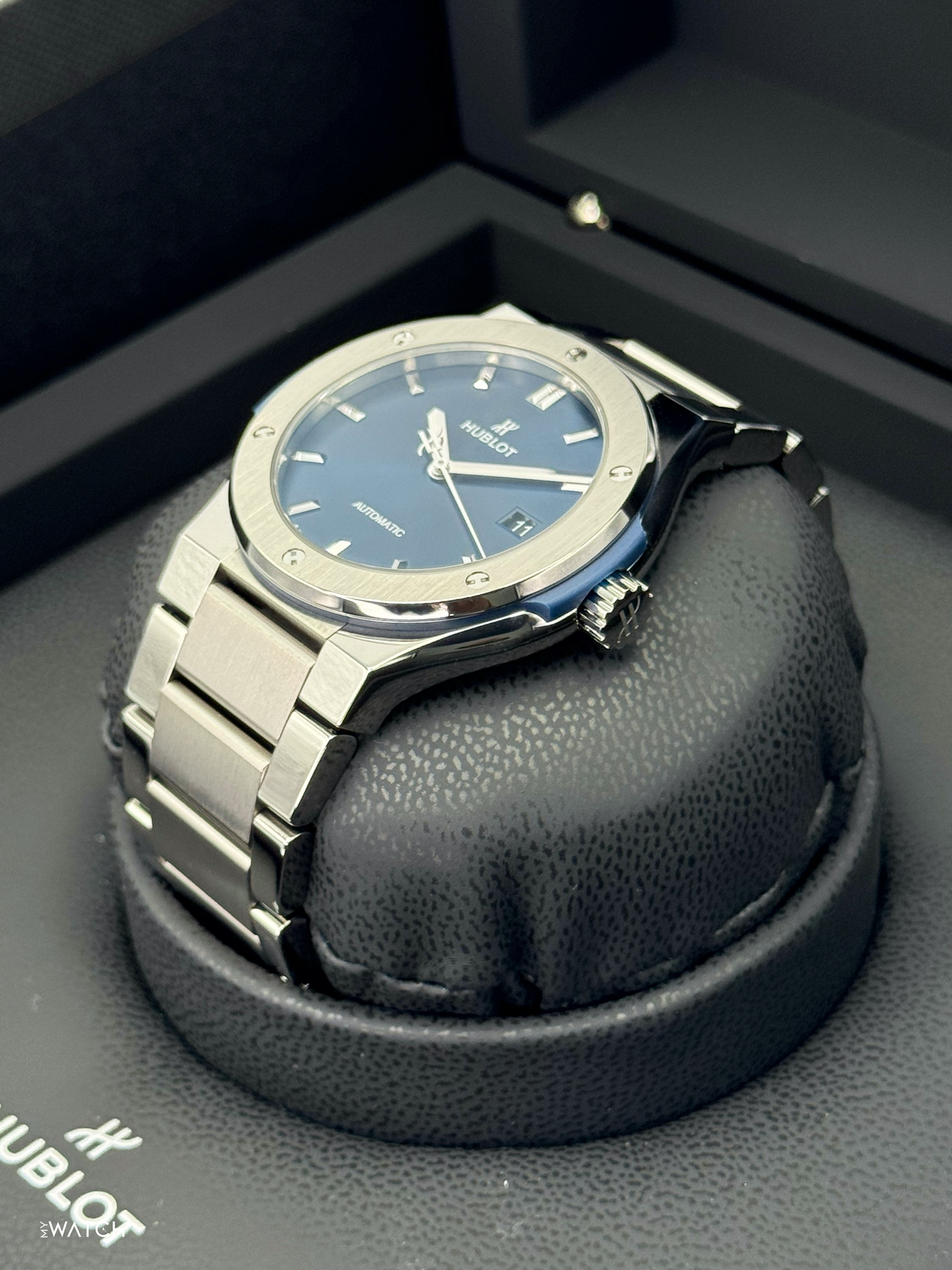 2023 Hublot Classic Fusion 42mm 548.NX.7170.NX Titanium Blue Dial - MyWatchLLC