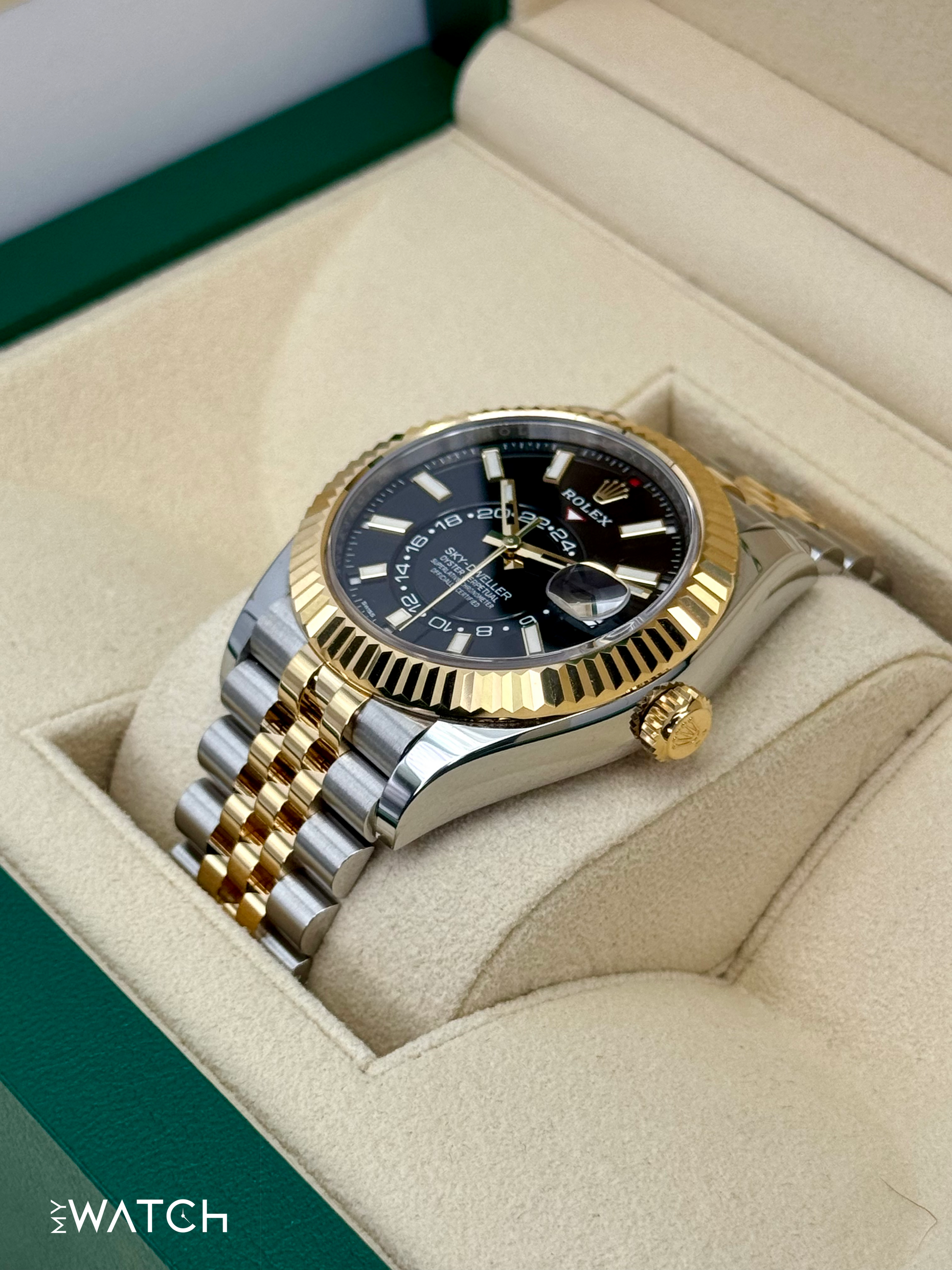 2023 Rolex Sky-Dweller 42mm 326933 Two-Tone Jubilee Black Dial - MyWatchLLC