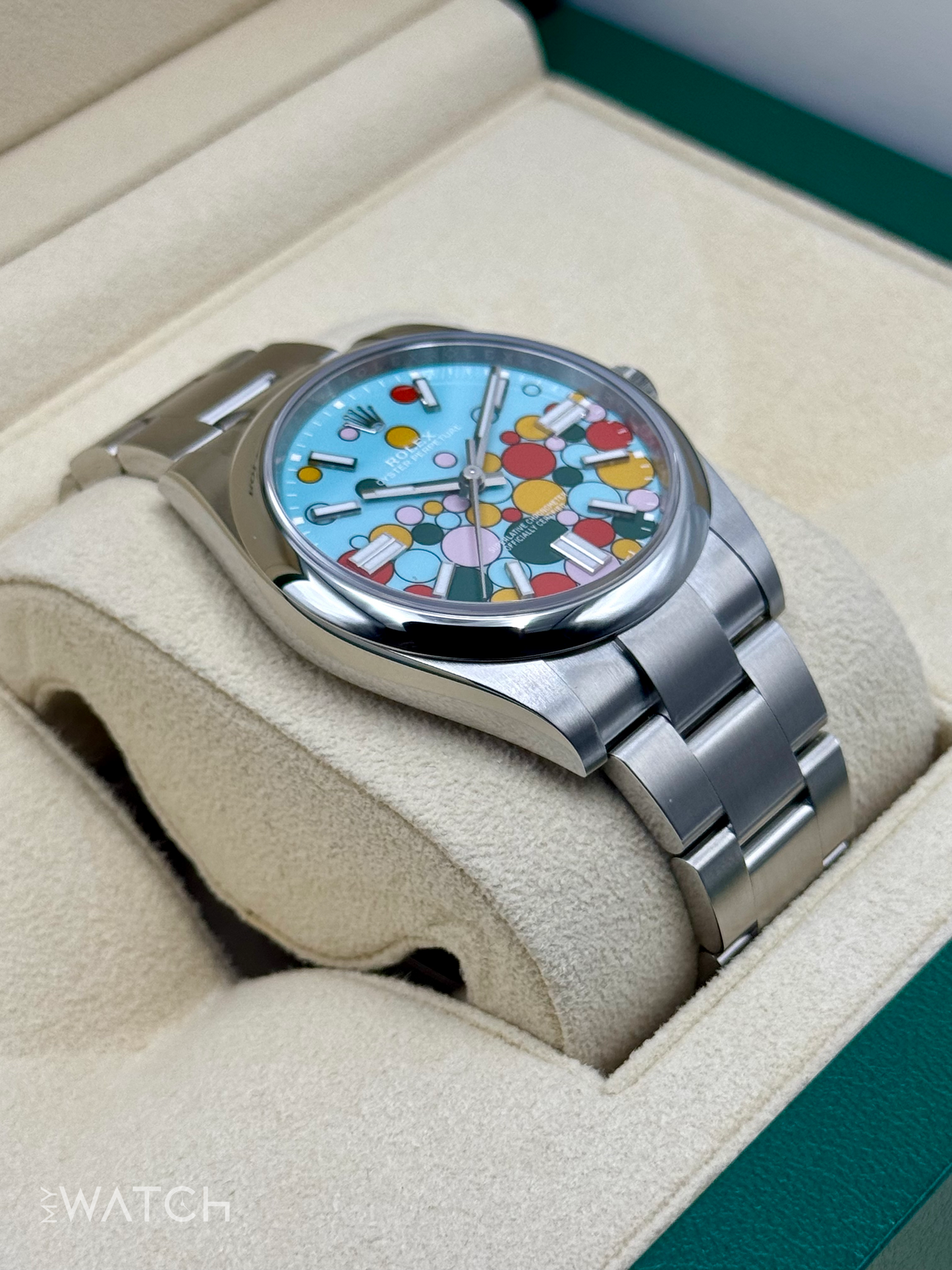 NEW 2024 Rolex Oyster Perpetual 41mm 124300 Celebration Dial - MyWatchLLC