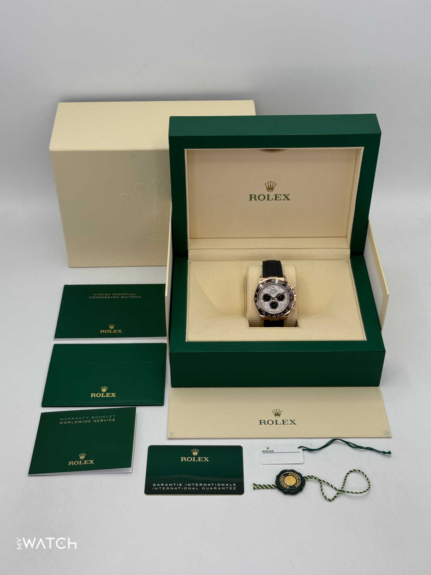 2022 Rolex Daytona 40mm 116515LN Rose Gold Oysterflex Meteorite Dial - MyWatchLLC