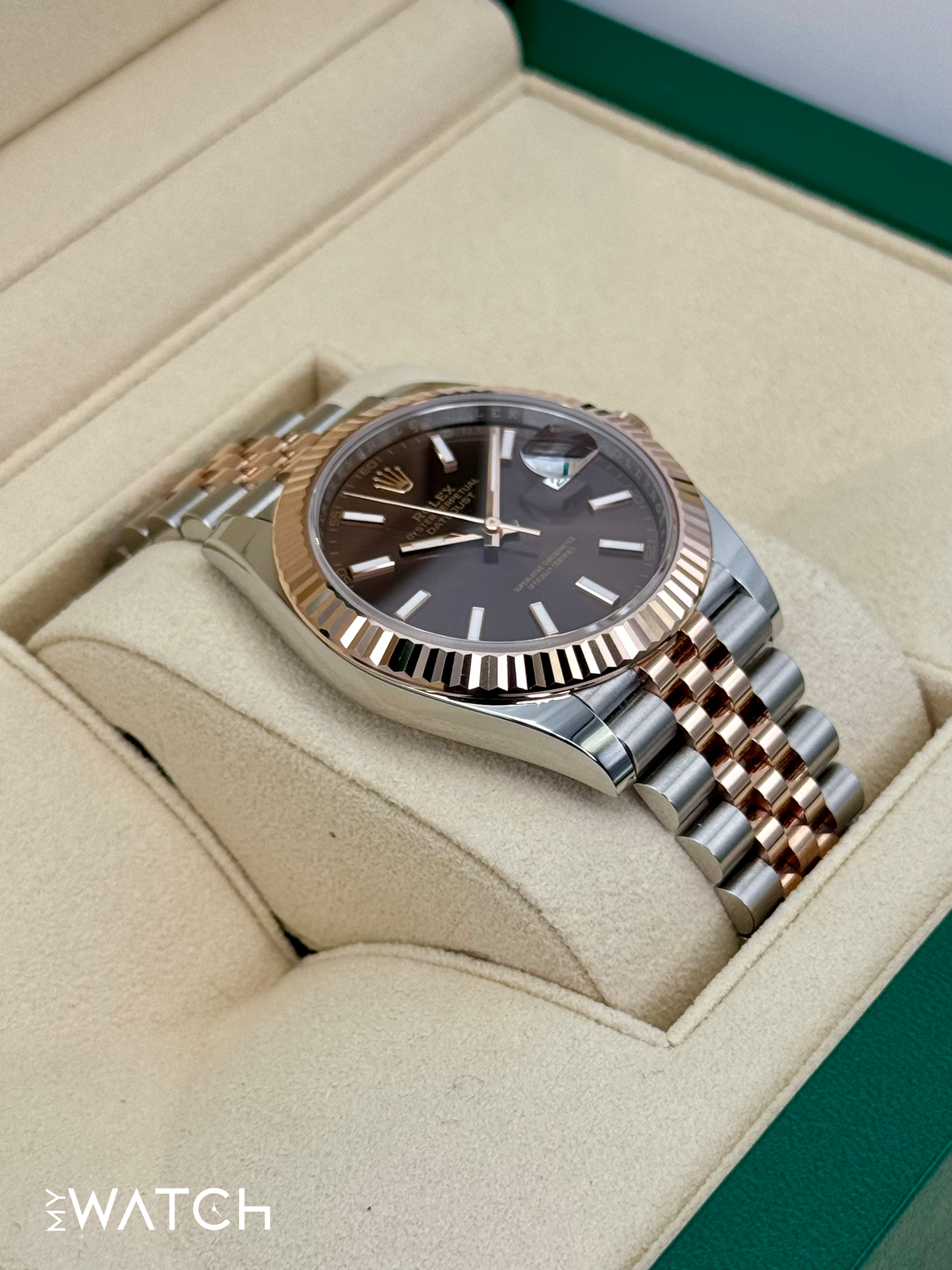 NEW 2024 Rolex Datejust 41mm 126331 Two-Tone Rose Gold Chocolate Dial - MyWatchLLC