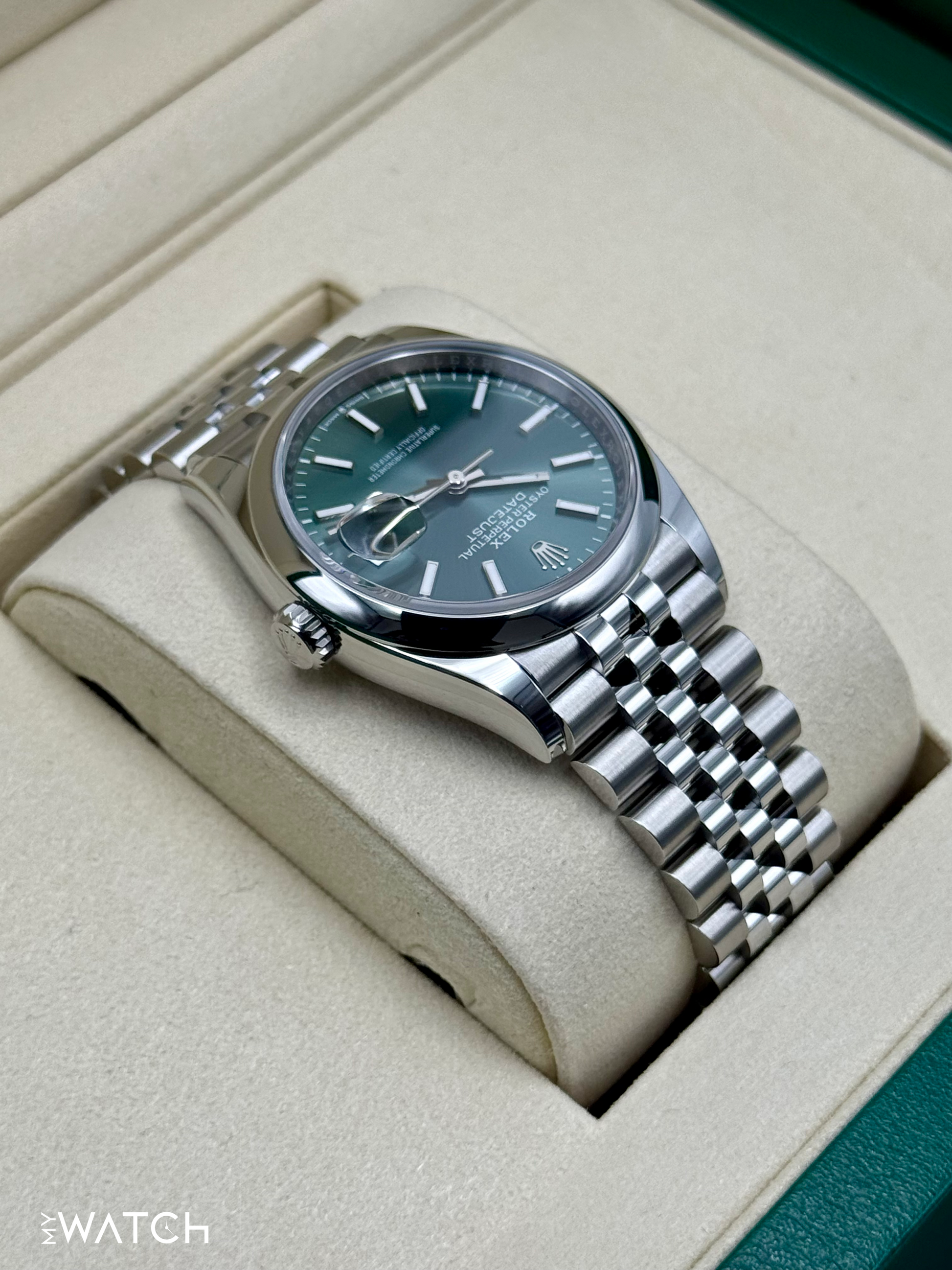 NEW 2025 Rolex Datejust 36mm 126200 Stainless Steel Jubilee Green Dial - MyWatchLLC