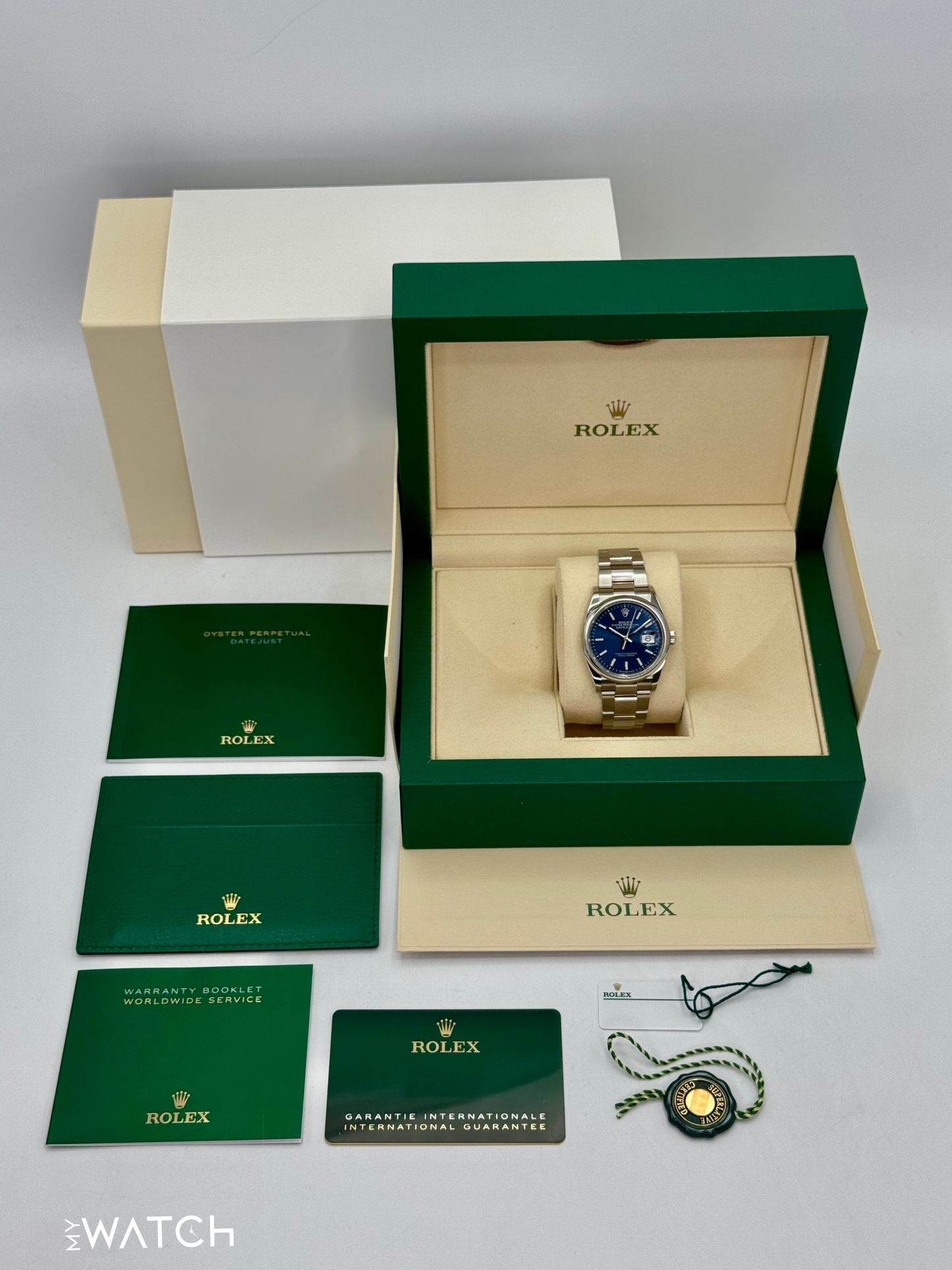 NEW 2025 Rolex Datejust 36mm 126200 Stainless Steel Oyster Blue Dial - MyWatchLLC