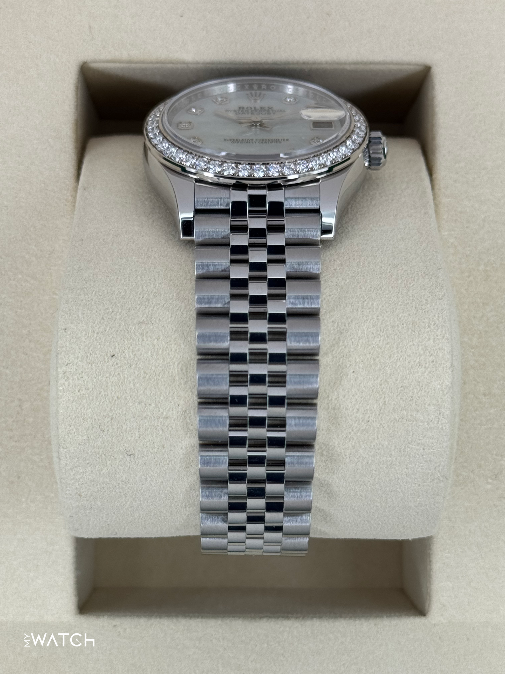 NEW 2025 Rolex Lady Datejust 28mm 278384RBR Jubilee MOP Diamond Dial - MyWatchLLC