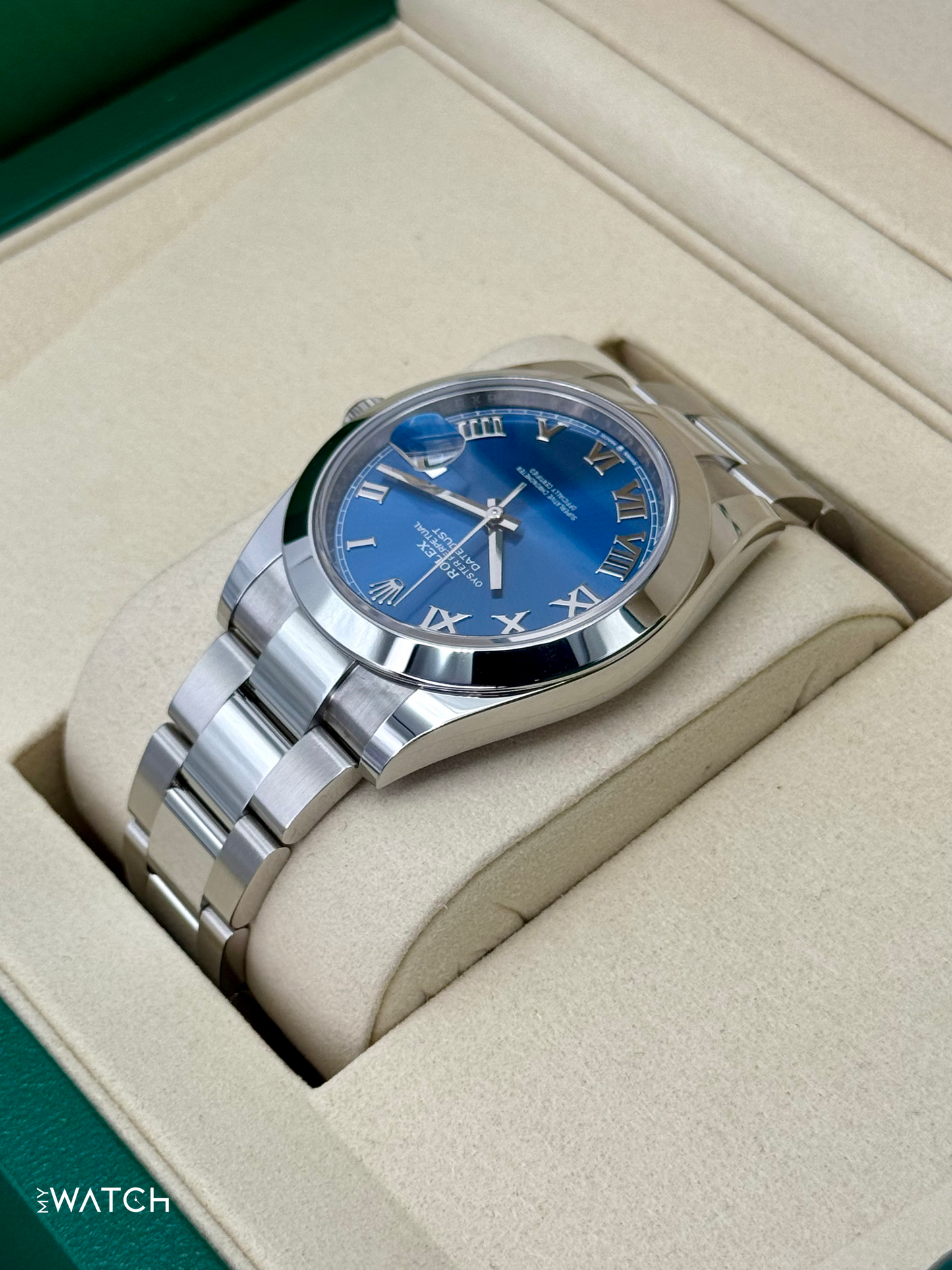 NEW 2025 Rolex Datejust 41mm 126300 Oyster Blue Roman Numeral Dial - MyWatchLLC