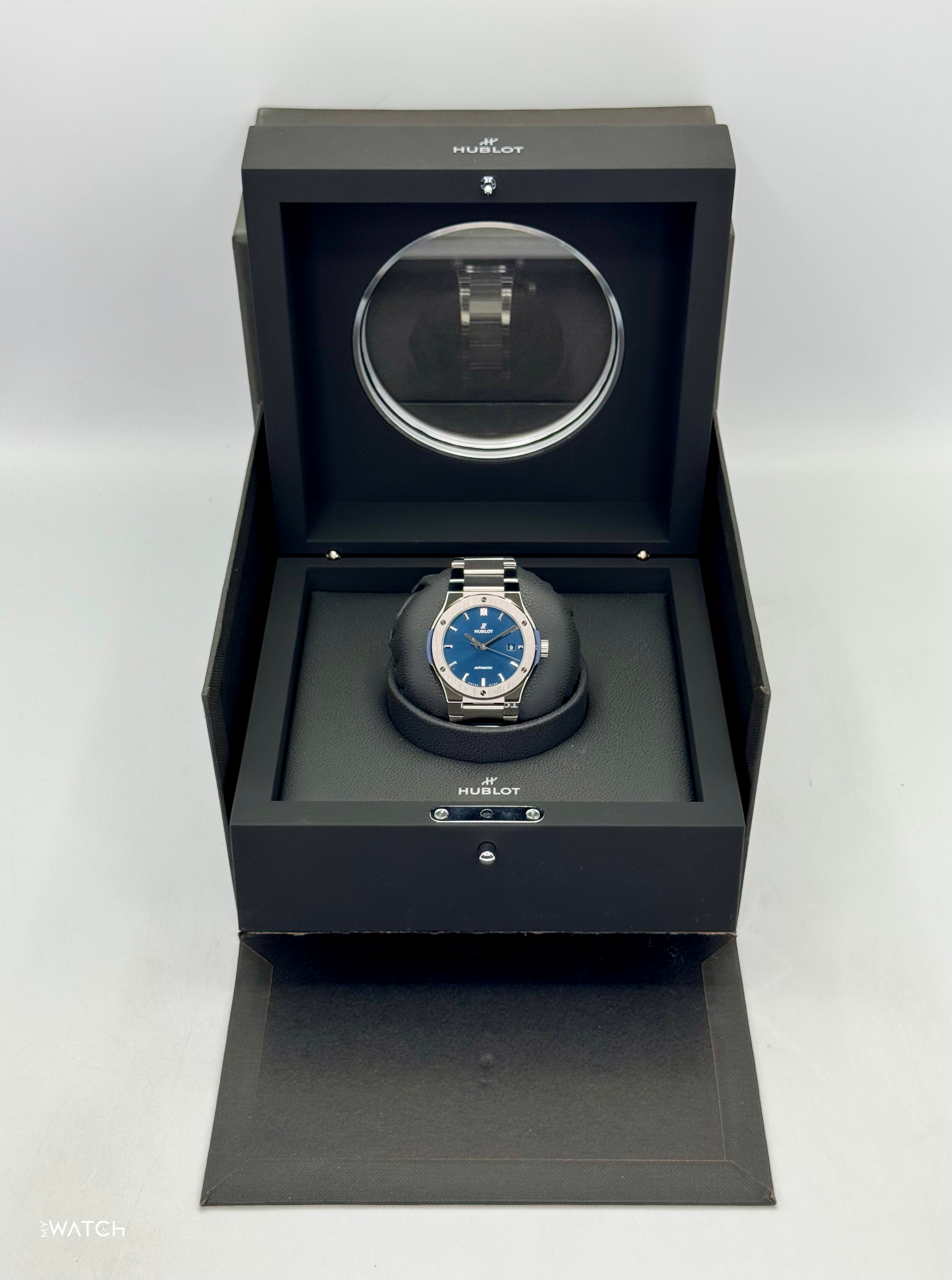 2023 Hublot Classic Fusion 42mm 548.NX.7170.NX Titanium Blue Dial - MyWatchLLC