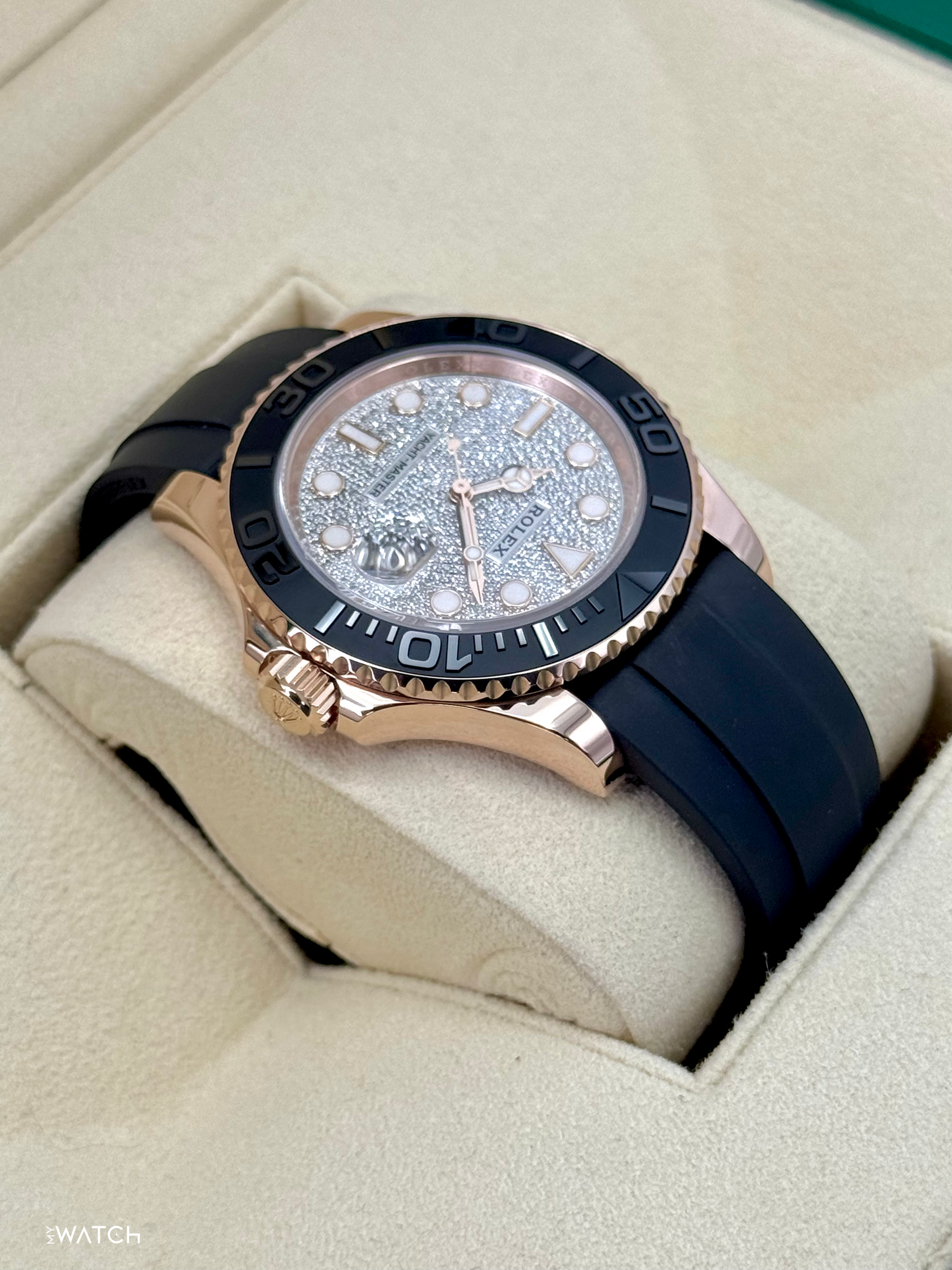 2023 Rolex Yacht-Master 40mm 126655 Rose Gold Diamond Paved Dial - MyWatchLLC