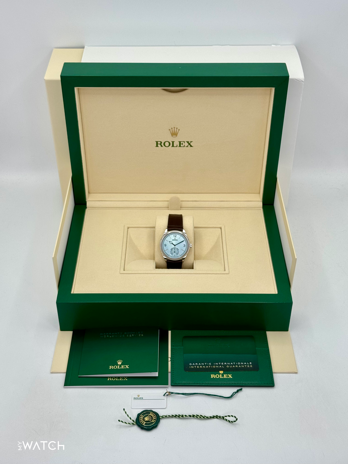 NEW 2025 Rolex 1908 39mm 52506 Platinum Ice Blue Dial - MyWatchLLC