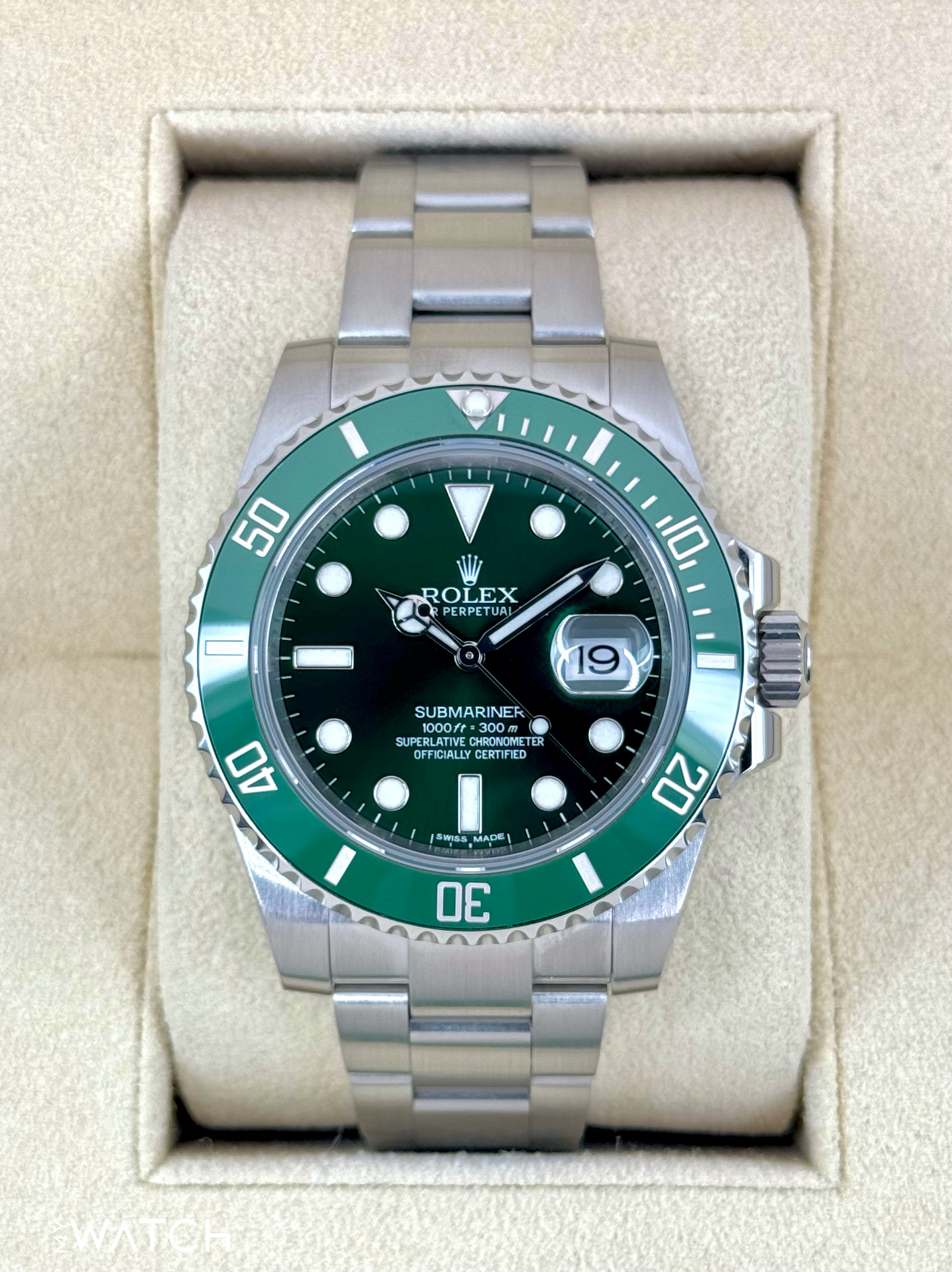 2015 Rolex Submariner “Hulkâ€?40mm 116610LV Green Dial - MyWatchLLC