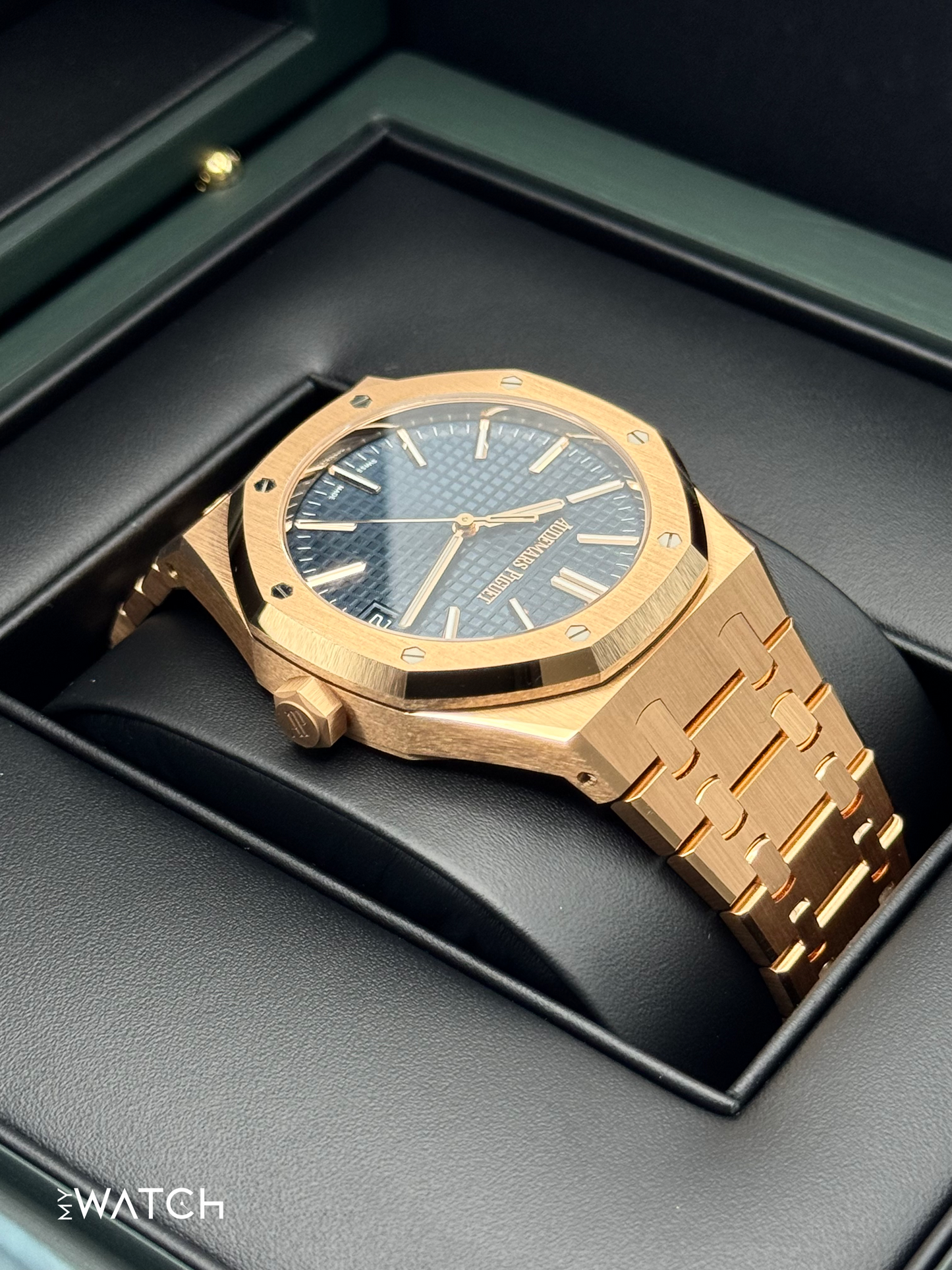 NEW 2025 Audemars Piguet Royal Oak 41mm 15510OR Rose Gold Blue Dial - MyWatchLLC