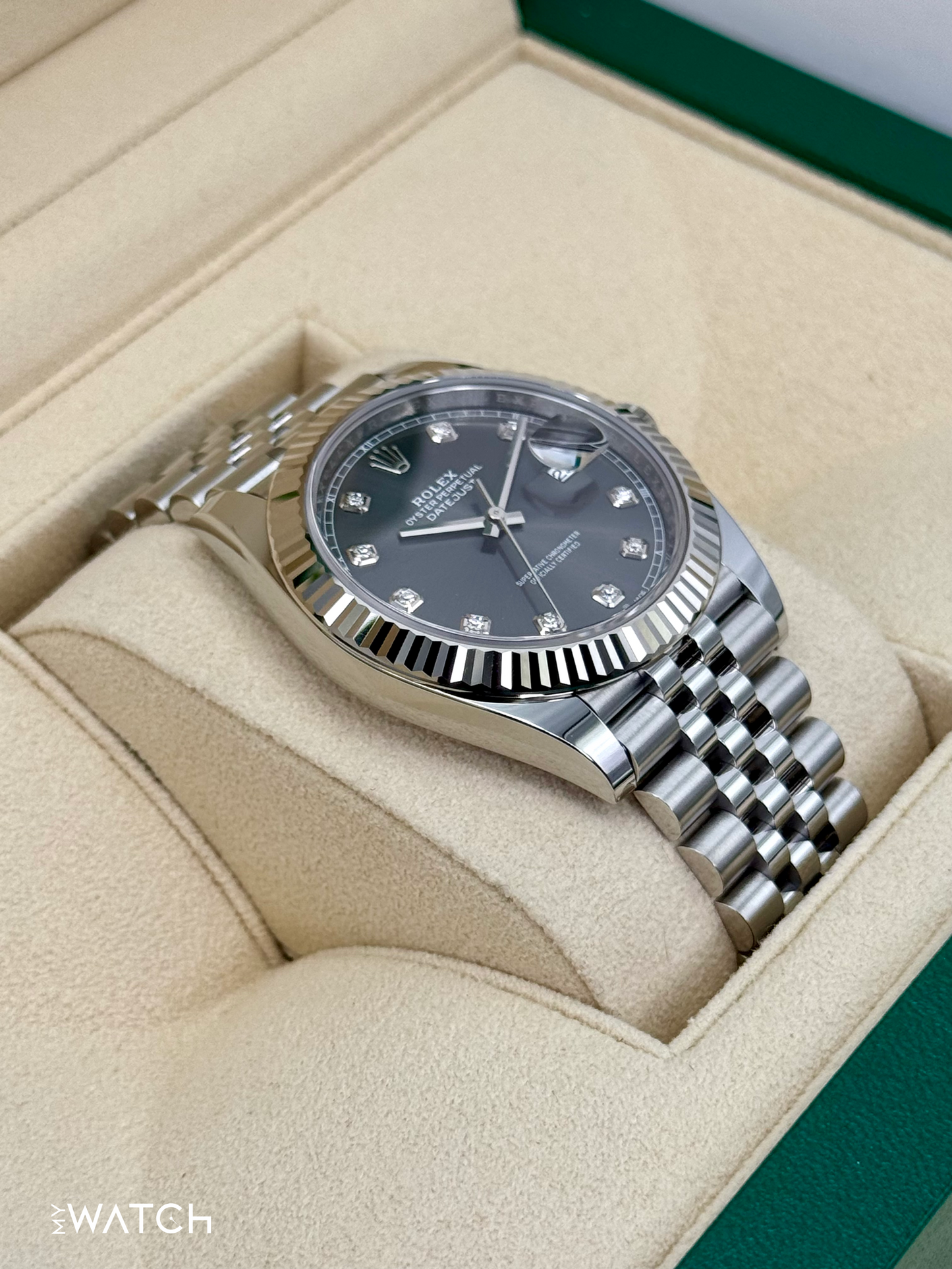 2024 Rolex Datejust 41mm 126334 Stainless Steel Jubilee Rhodium Diamond Dial - MyWatchLLC