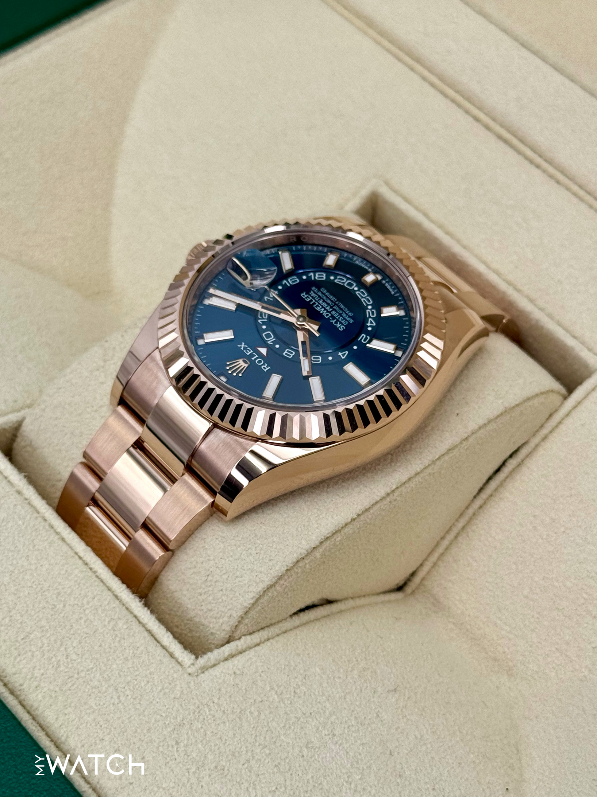 NEW 2025 Rolex Sky-Dweller 42mm 336935 Rose Gold Blue Dial - MyWatchLLC