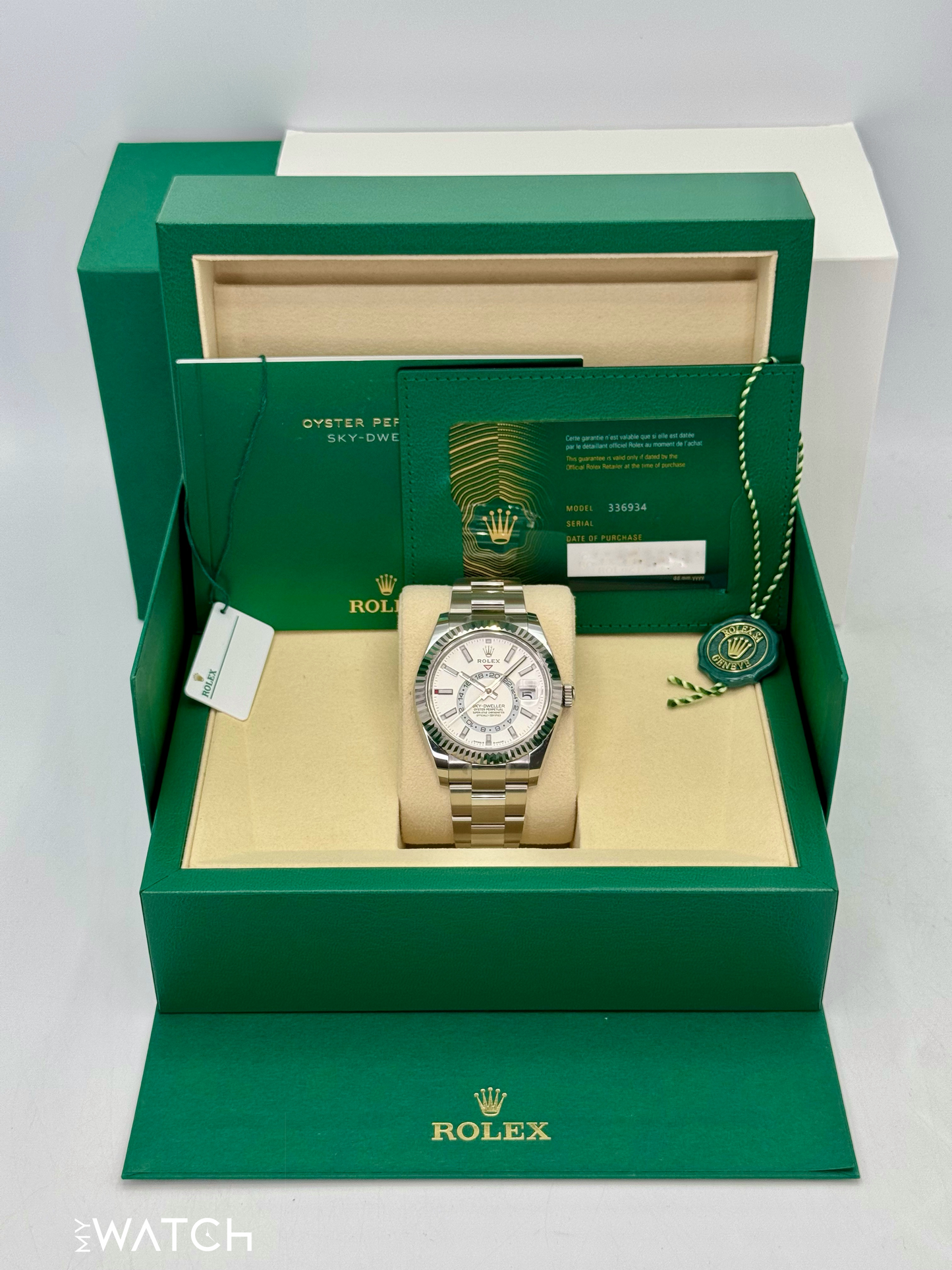 NEW 2025 Rolex Sky-Dweller 42mm 336934 Stainless Steel Oyster White Dial - MyWatchLLC