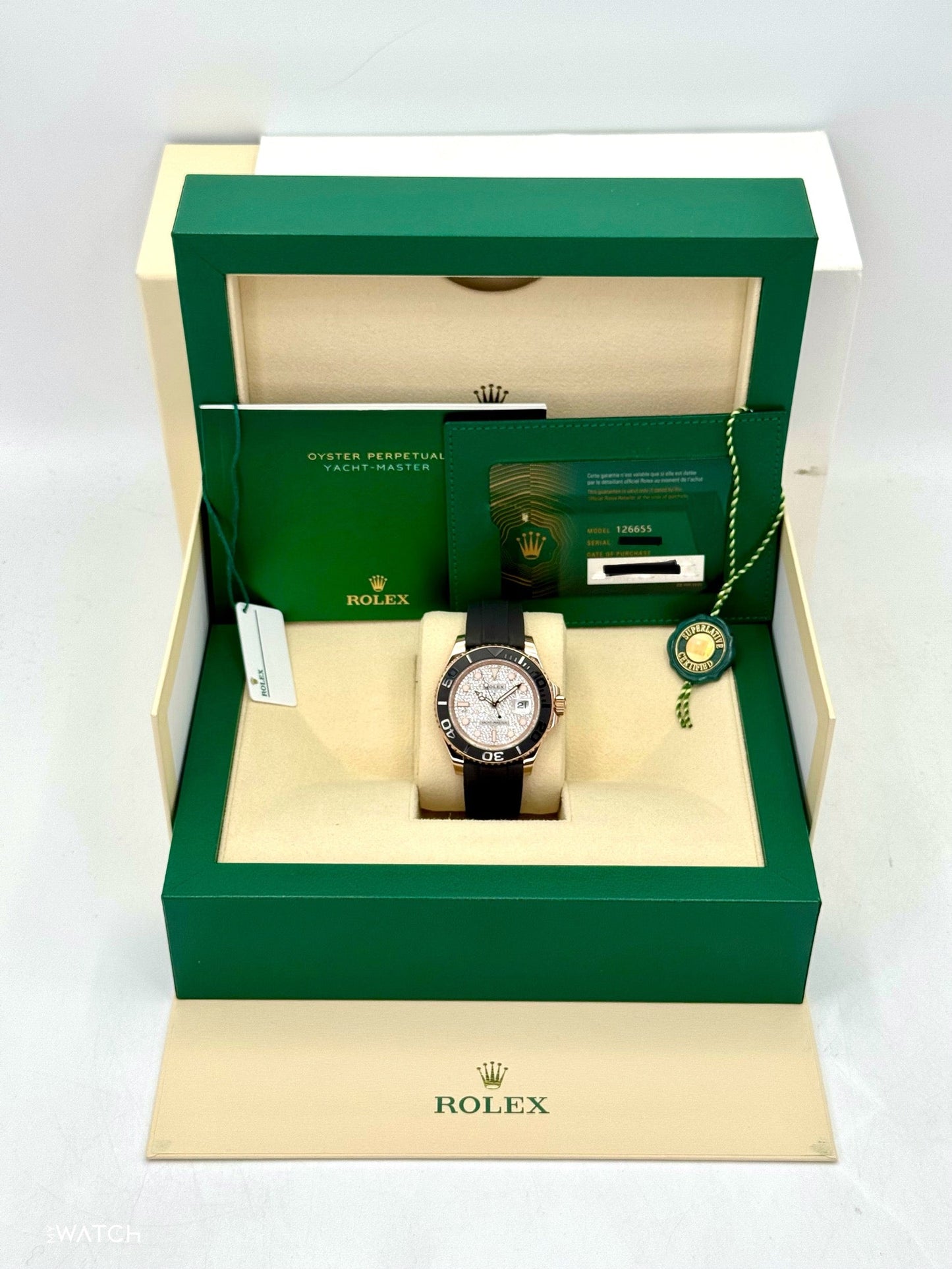 2023 Rolex Yacht-Master 40mm 126655 Rose Gold Diamond Paved Dial - MyWatchLLC