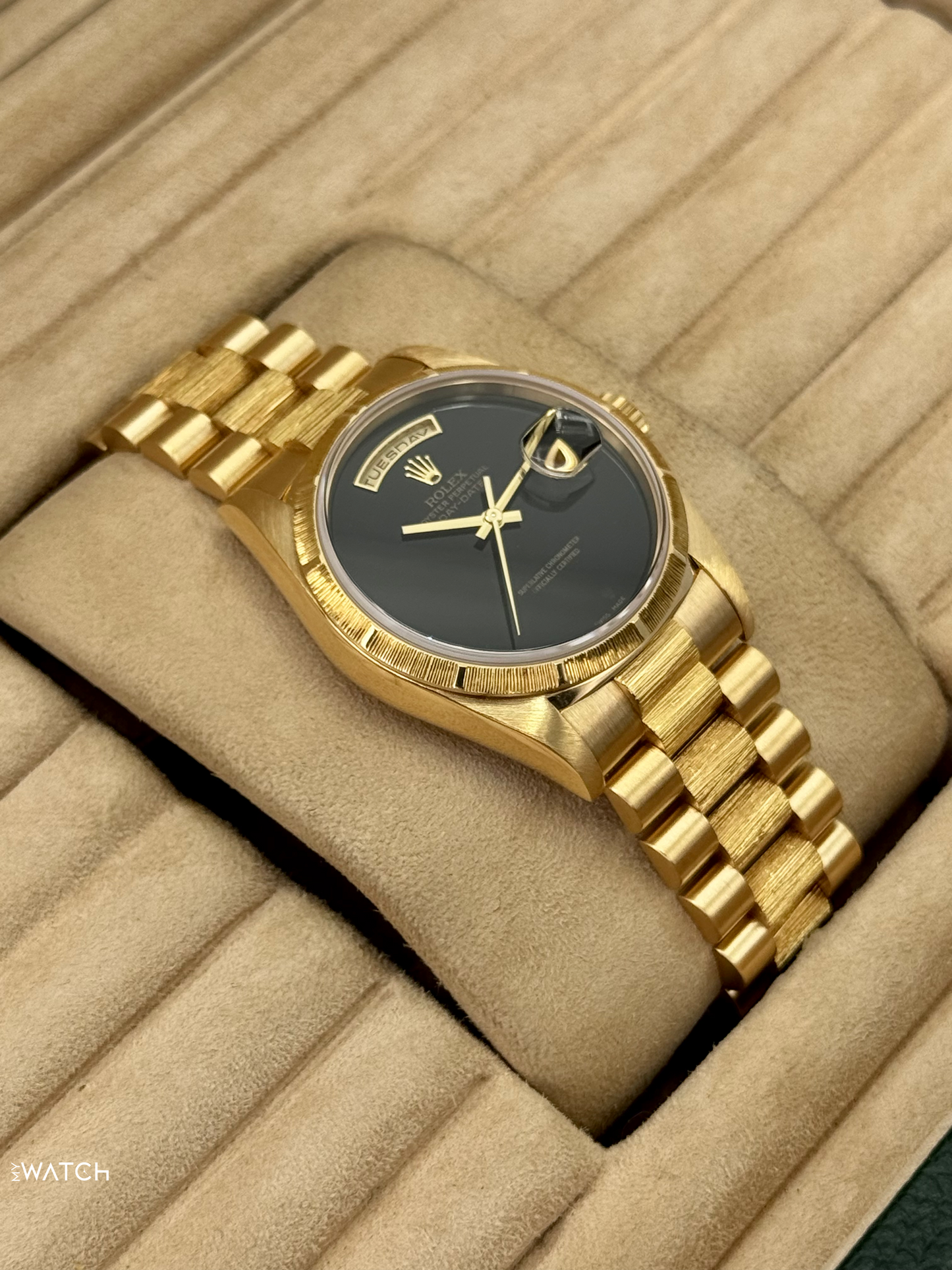 1998 Rolex Day-Date 36mm 18248 Presidential Black Onyx Dial (FRESH ROLEX SERVICE)