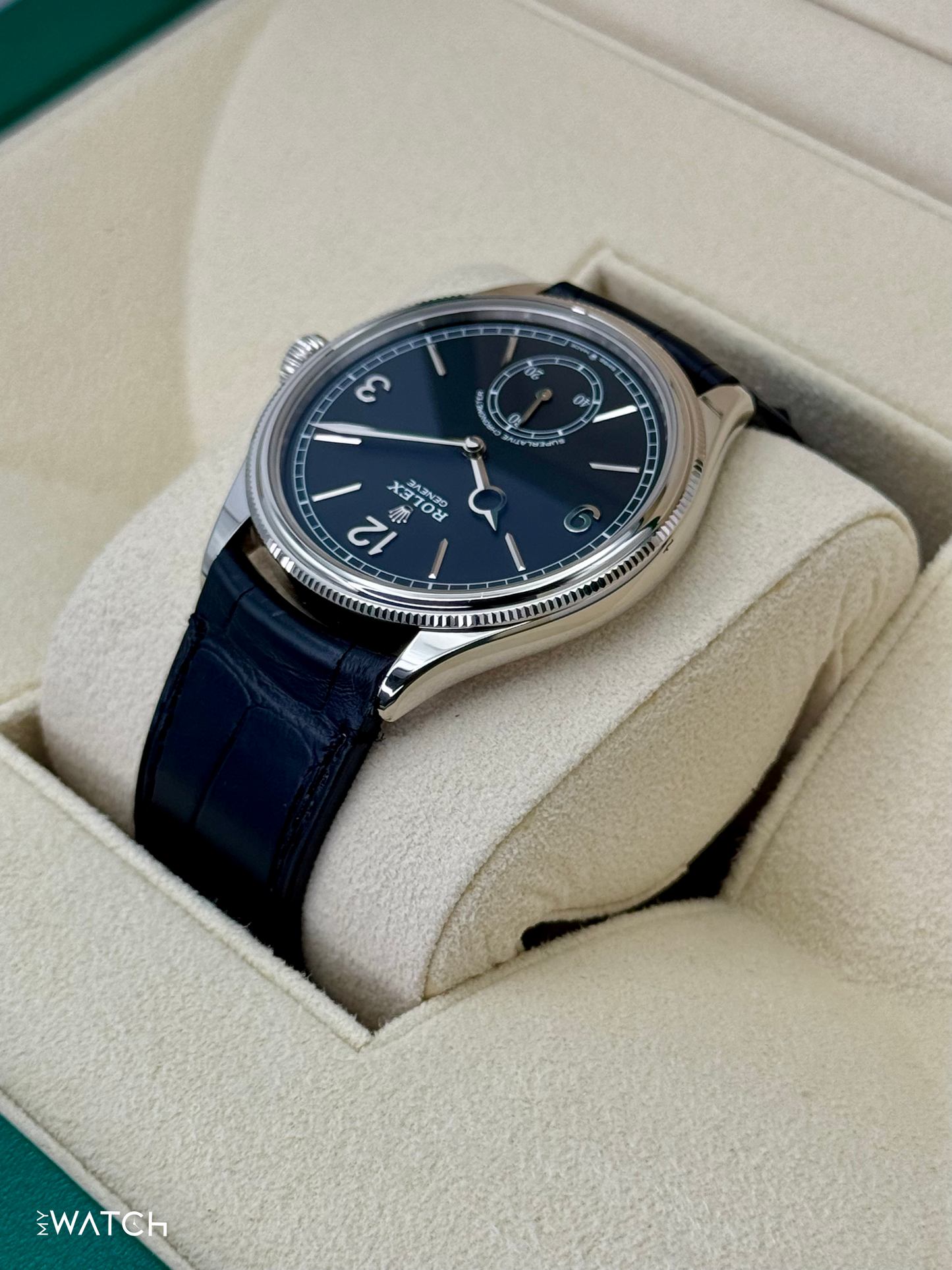 NEW 2025 Rolex 1908 39mm 52509 18kt White Gold Black Dial - MyWatchLLC