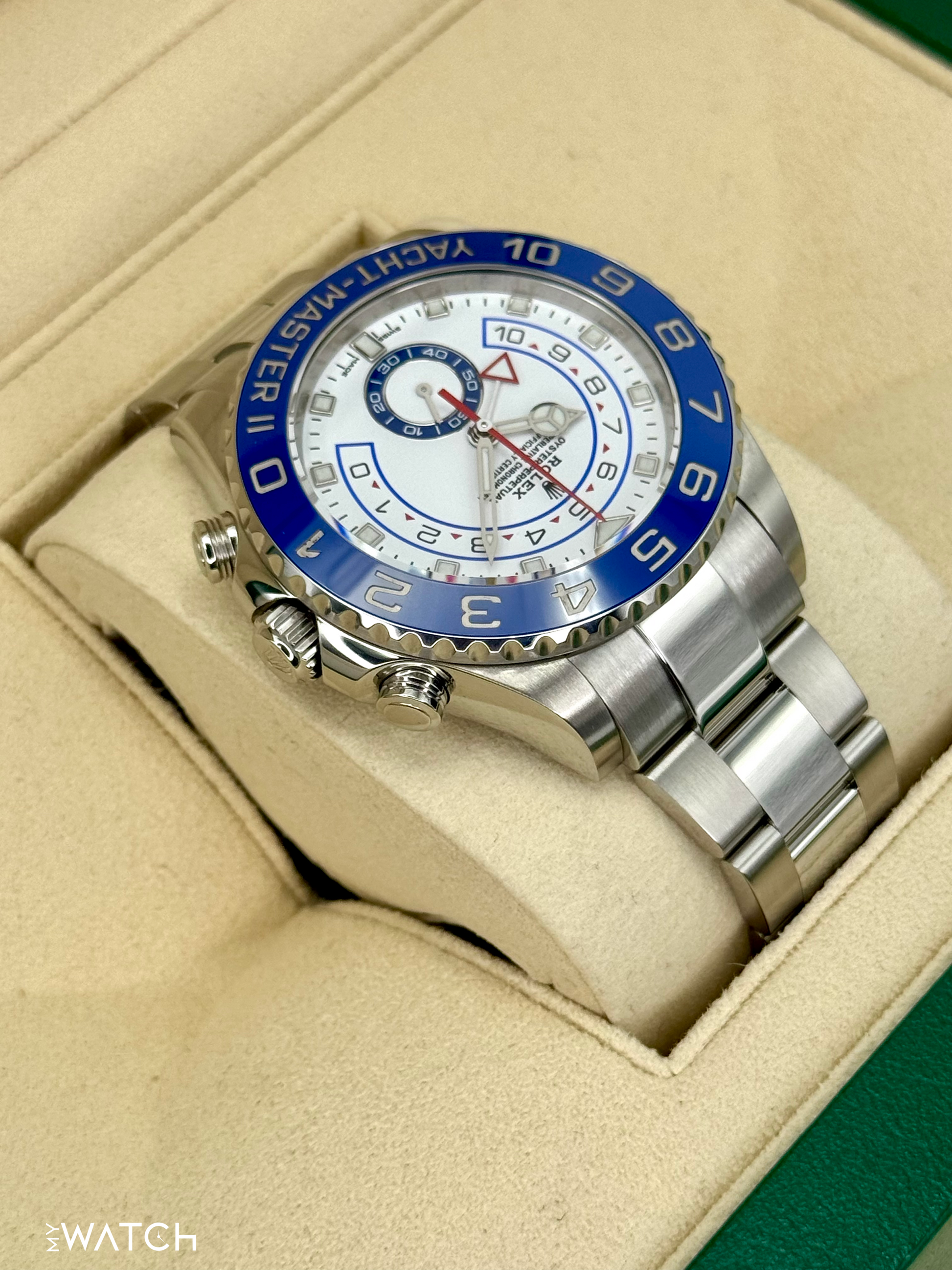 2022 Rolex Yacht-Master II 44mm 116680 Stainless Steel White Dial - MyWatchLLC