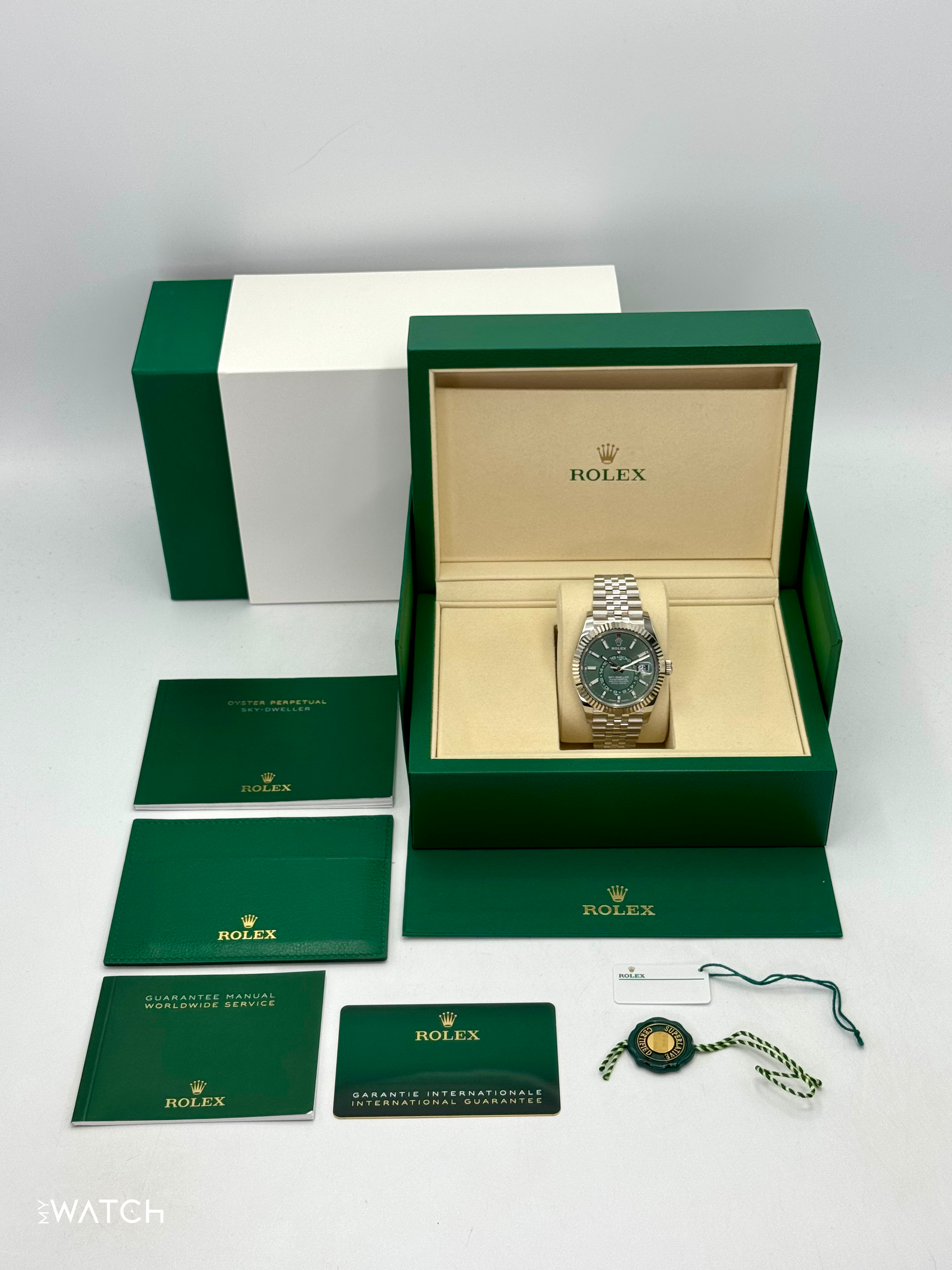NEW 2025 Rolex Sky-Dweller 42mm 336934 Jubilee Green Dial - MyWatchLLC