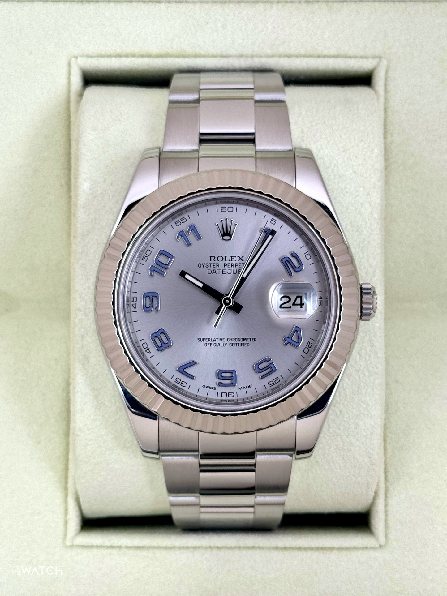 2017 Rolex Datejust II 41mm 116334 Stainless Steel Oyster Silver Numerical Dial - MyWatchLLC