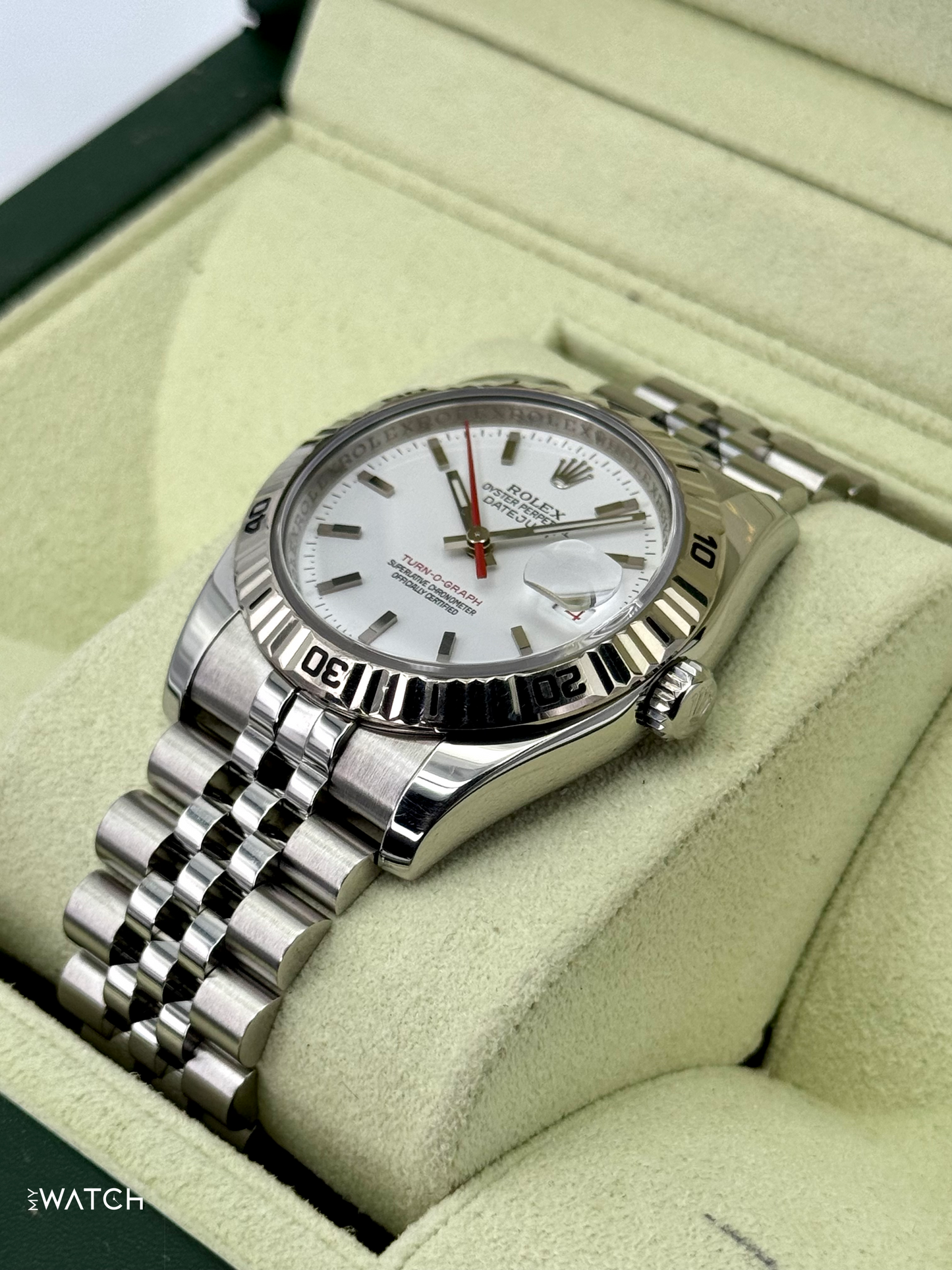 2014 Rolex Datejust Turn-O-Graph 36mm 116264 Jubilee White Dial - MyWatchLLC