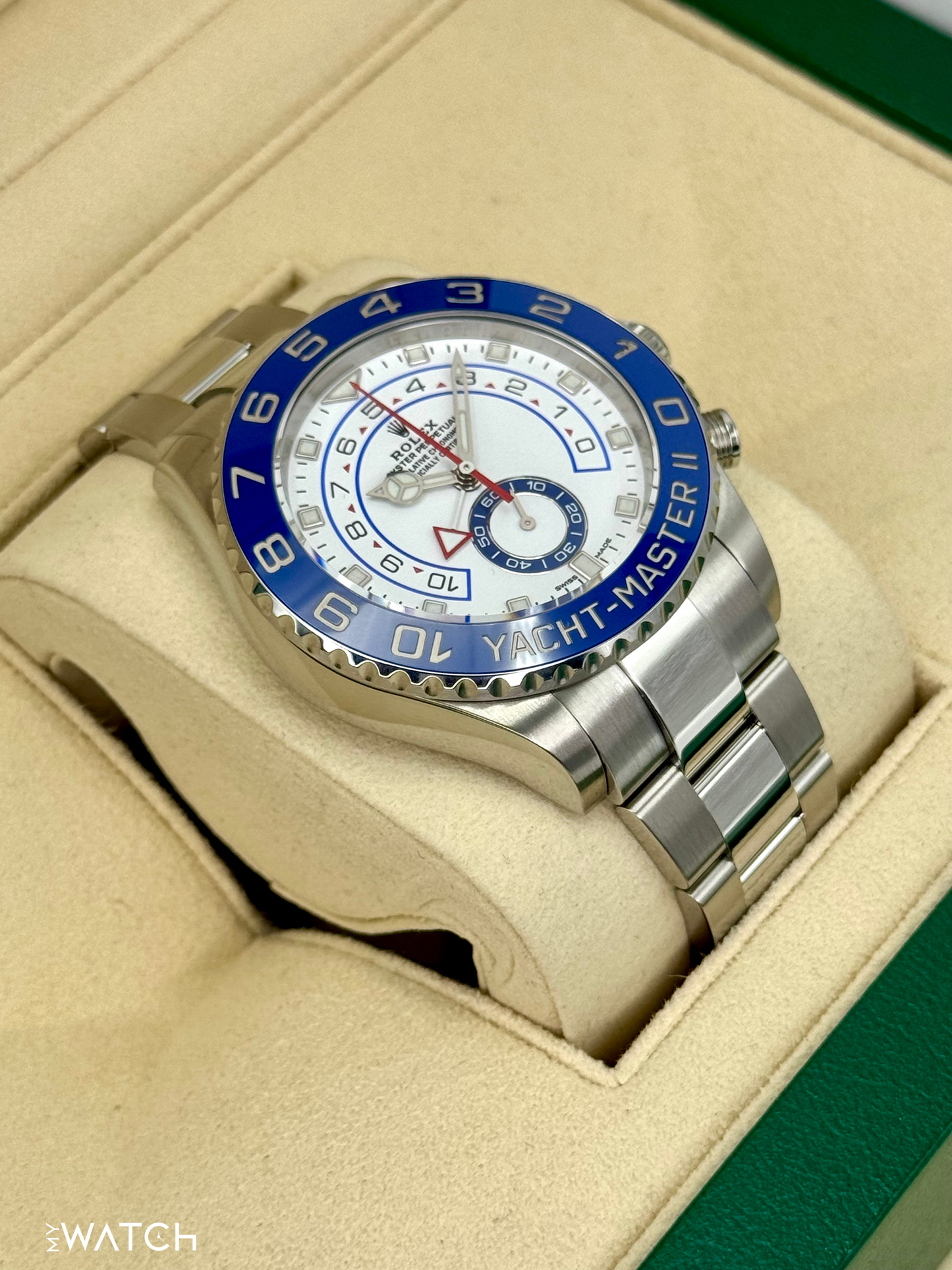 2021 Rolex Yacht-Master II 44mm 116680 Stainless Steel White Dial - MyWatchLLC