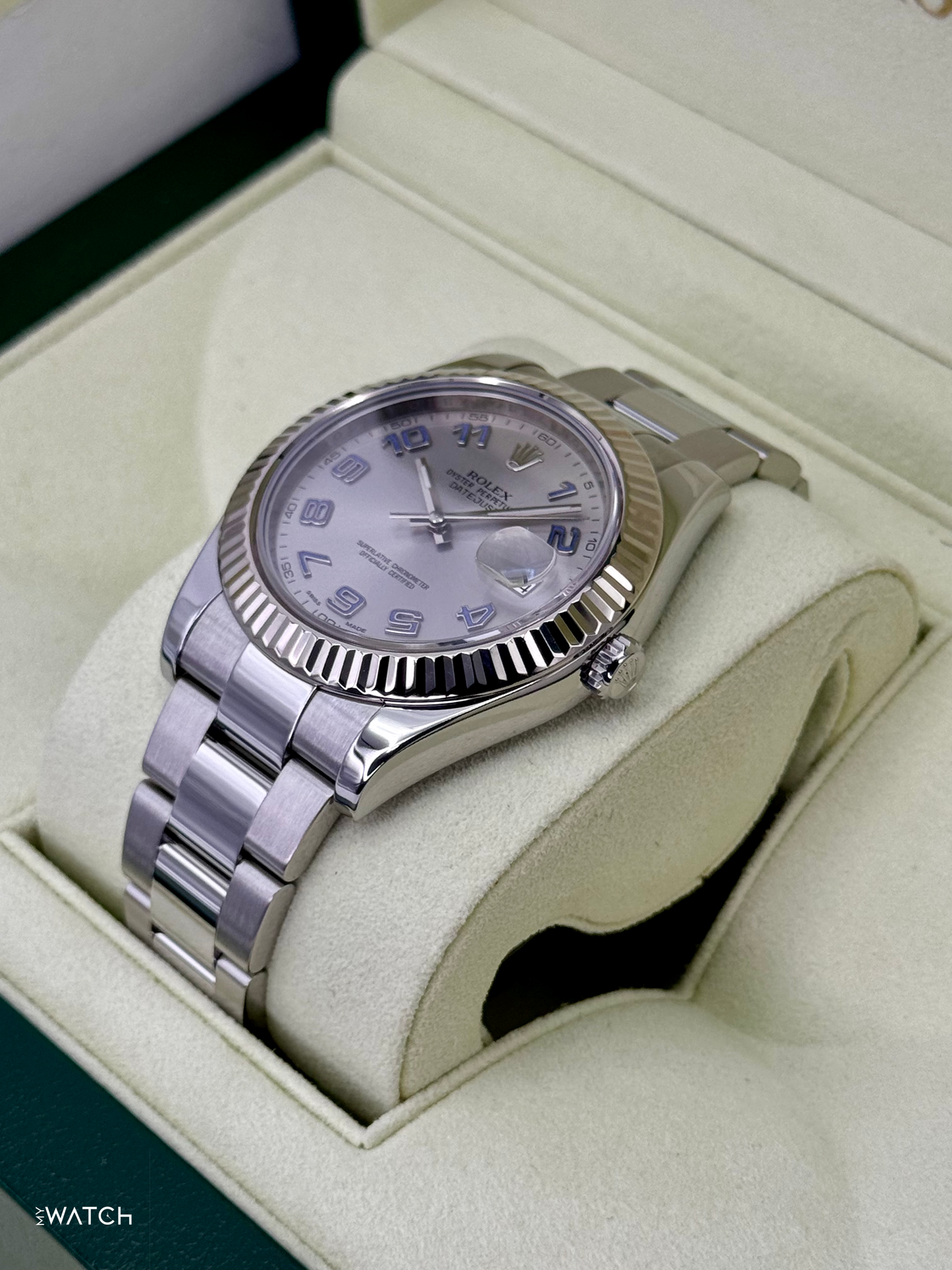 2017 Rolex Datejust II 41mm 116334 Stainless Steel Oyster Silver Numerical Dial - MyWatchLLC