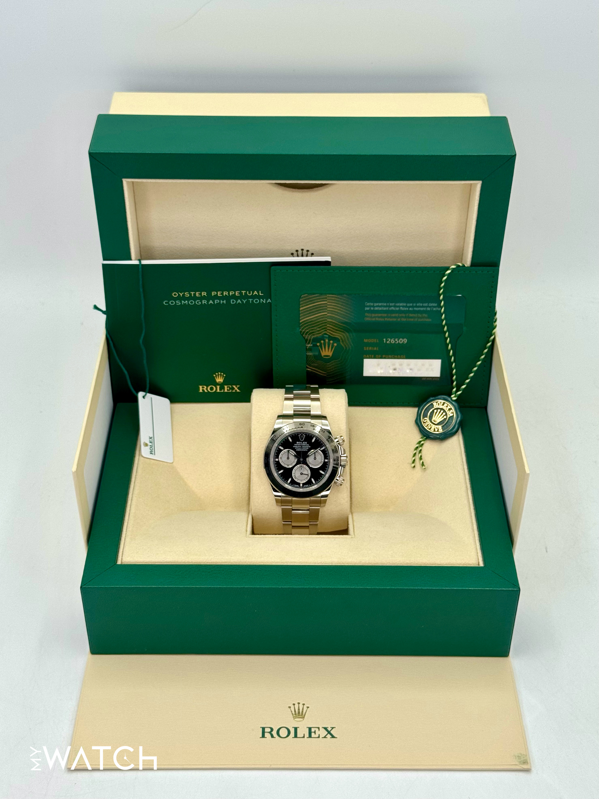 2023 Rolex Daytona 40mm 126509 White Gold Black Dial - MyWatchLLC