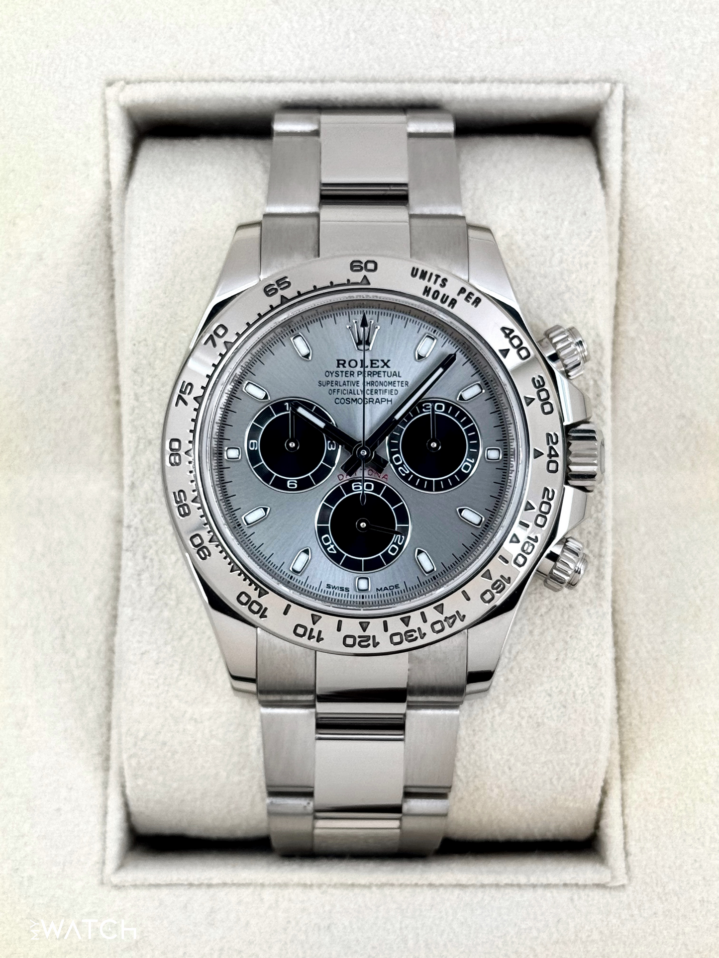 2019 Rolex Daytona 40mm 116509 White Gold Silver Ghost Dial - MyWatchLLC