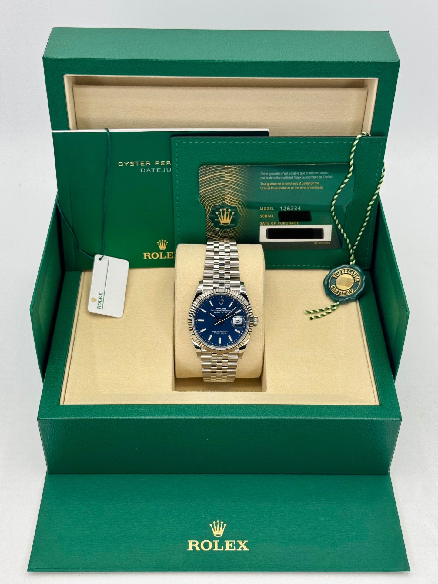 NEW 2025 Rolex Datejust 36mm 126234 Stainless Steel Jubilee Blue Dial - MyWatchLLC