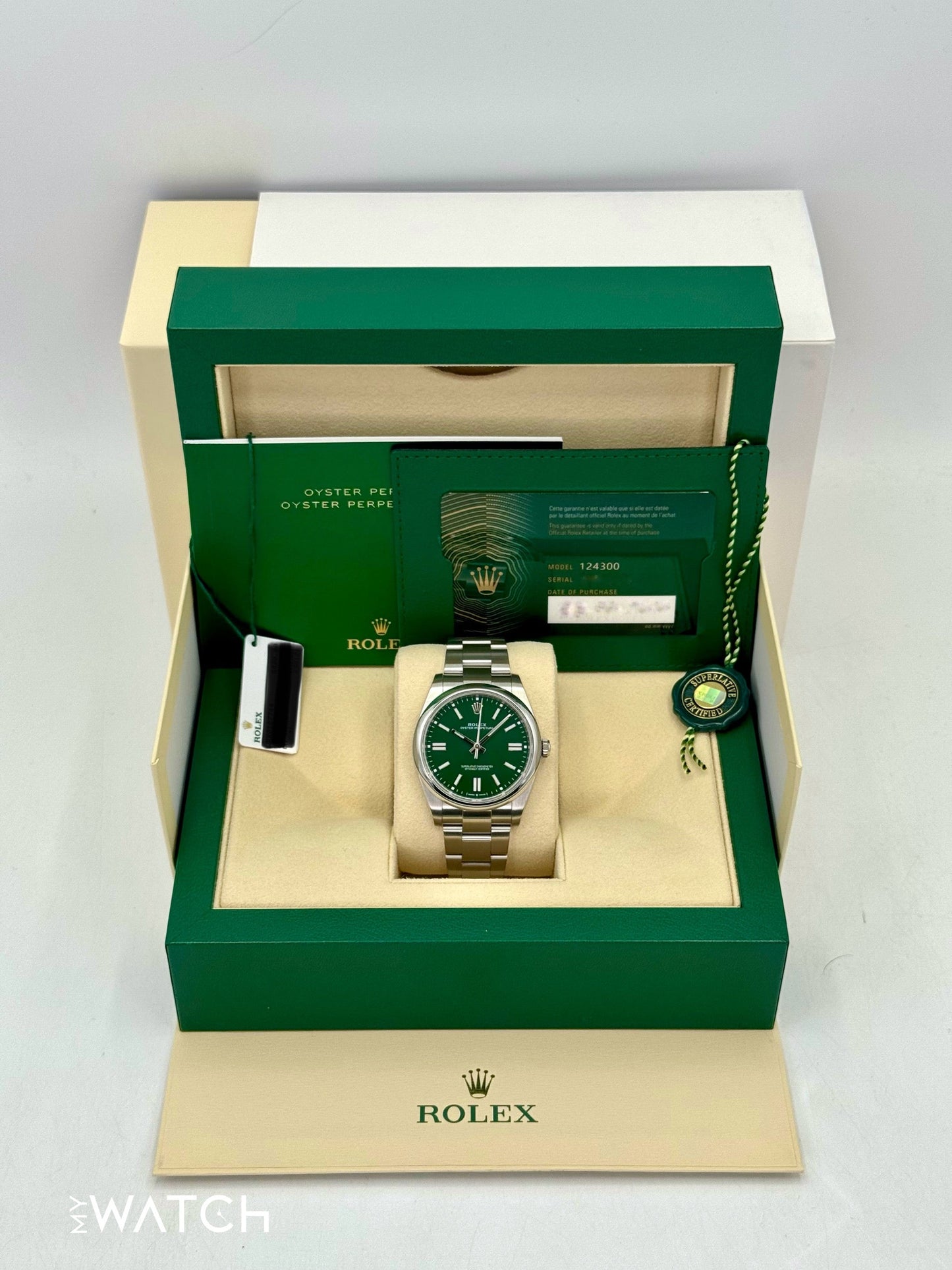 2024 Rolex Oyster Perpetual 41mm 124300 Green Dial - MyWatchLLC