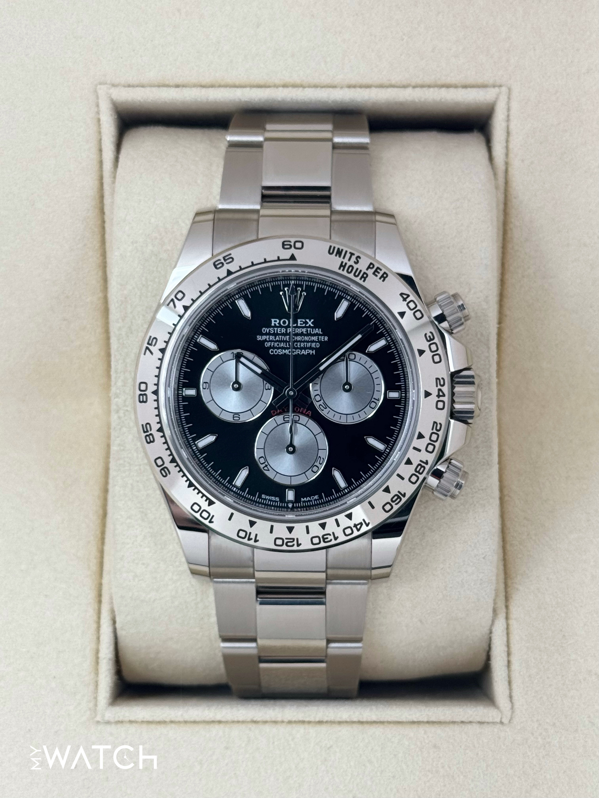 2023 Rolex Daytona 40mm 126509 White Gold Black Dial - MyWatchLLC