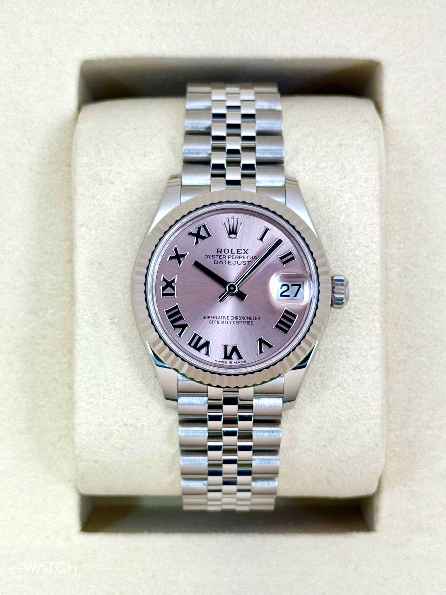 NEW 2025 Rolex Lady Datejust 31mm 278274 Stainless Steel Jubilee Pink Roman Dial - MyWatchLLC