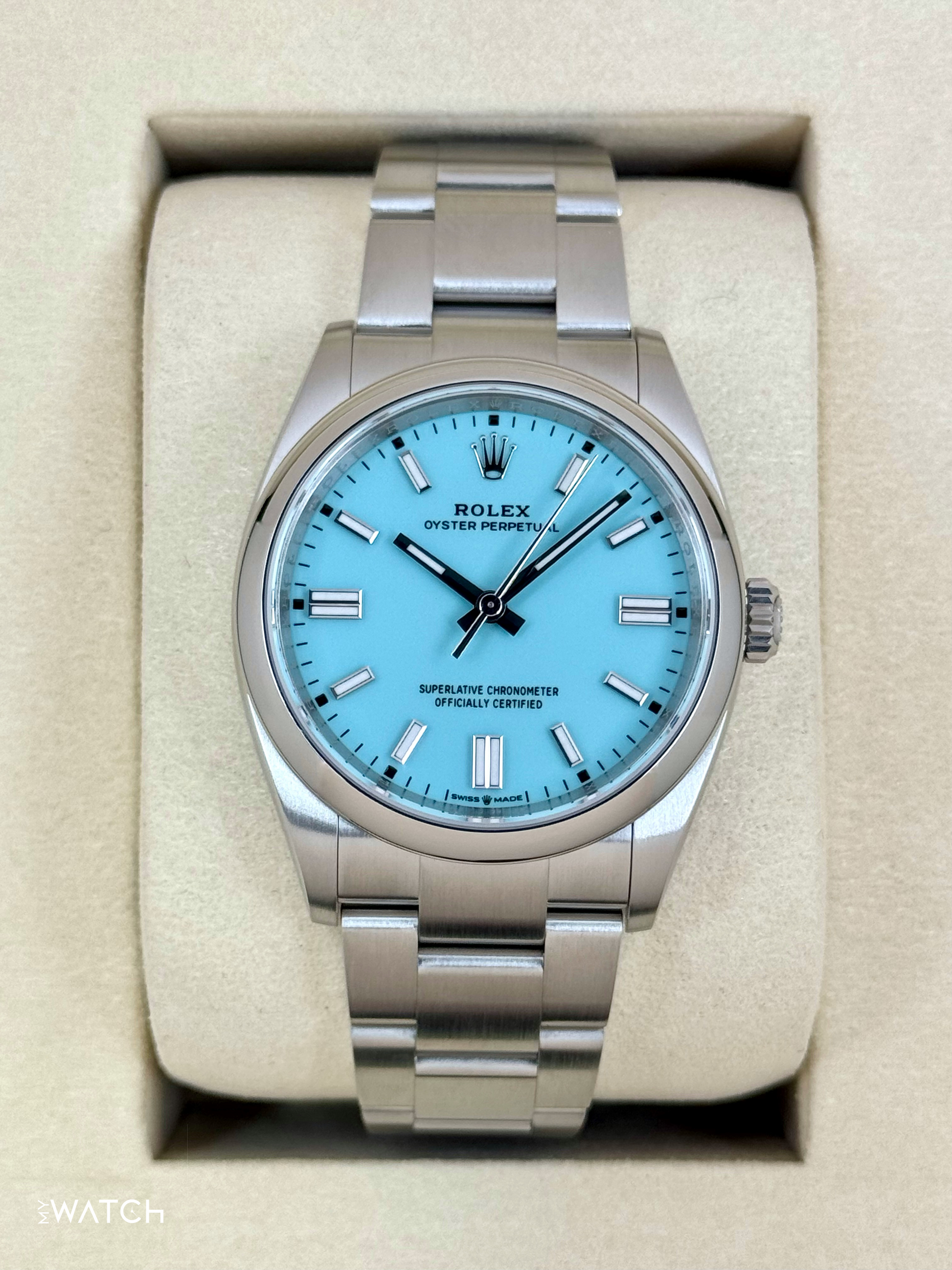NEW 2025 Rolex Oyster Perpetual 36mm 126000 Tiffany Blue Dial - MyWatchLLC
