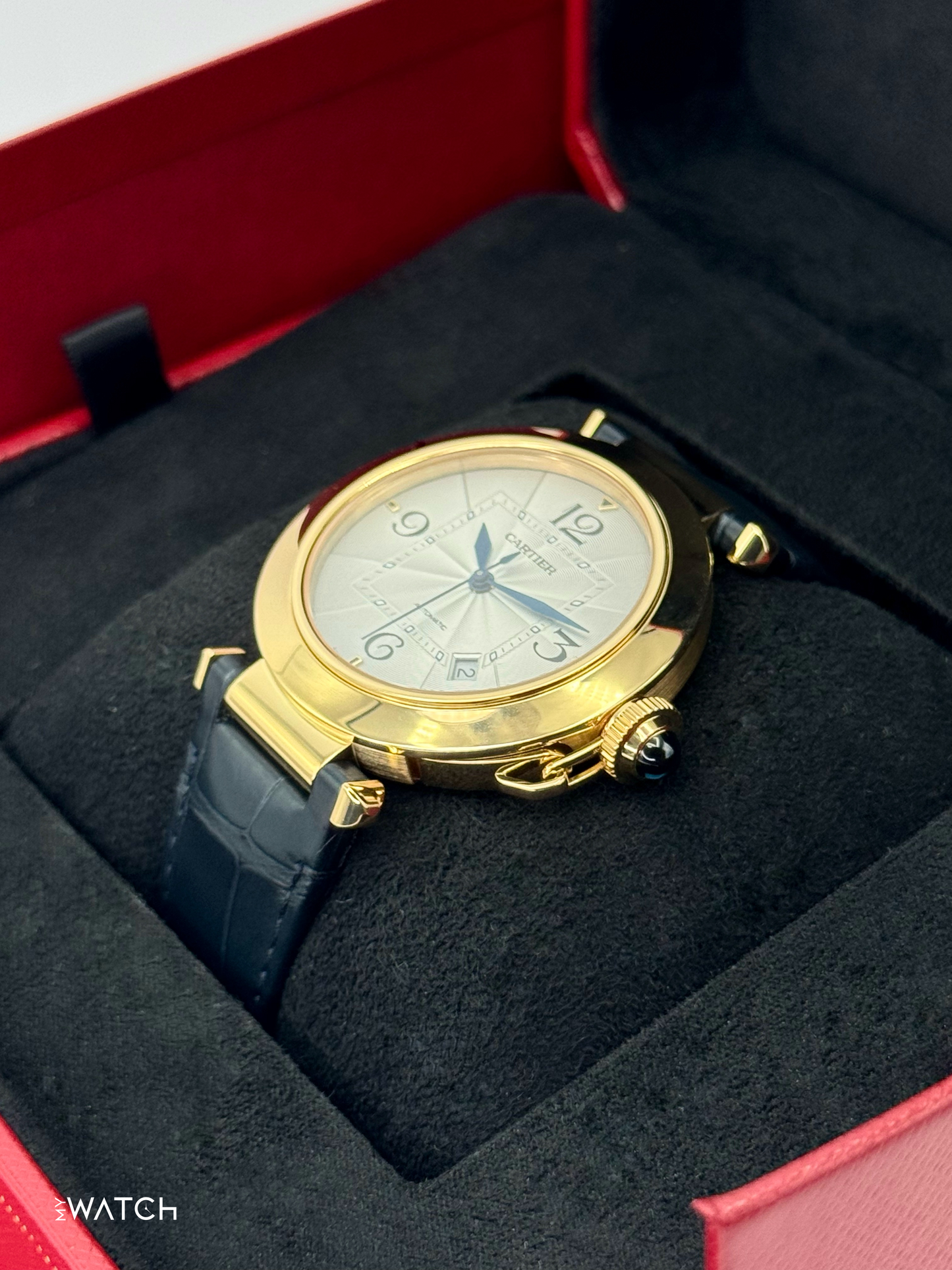 2023 Cartier Pasha 41mm WGPA0007 Yellow Gold Silver Dial - MyWatchLLC