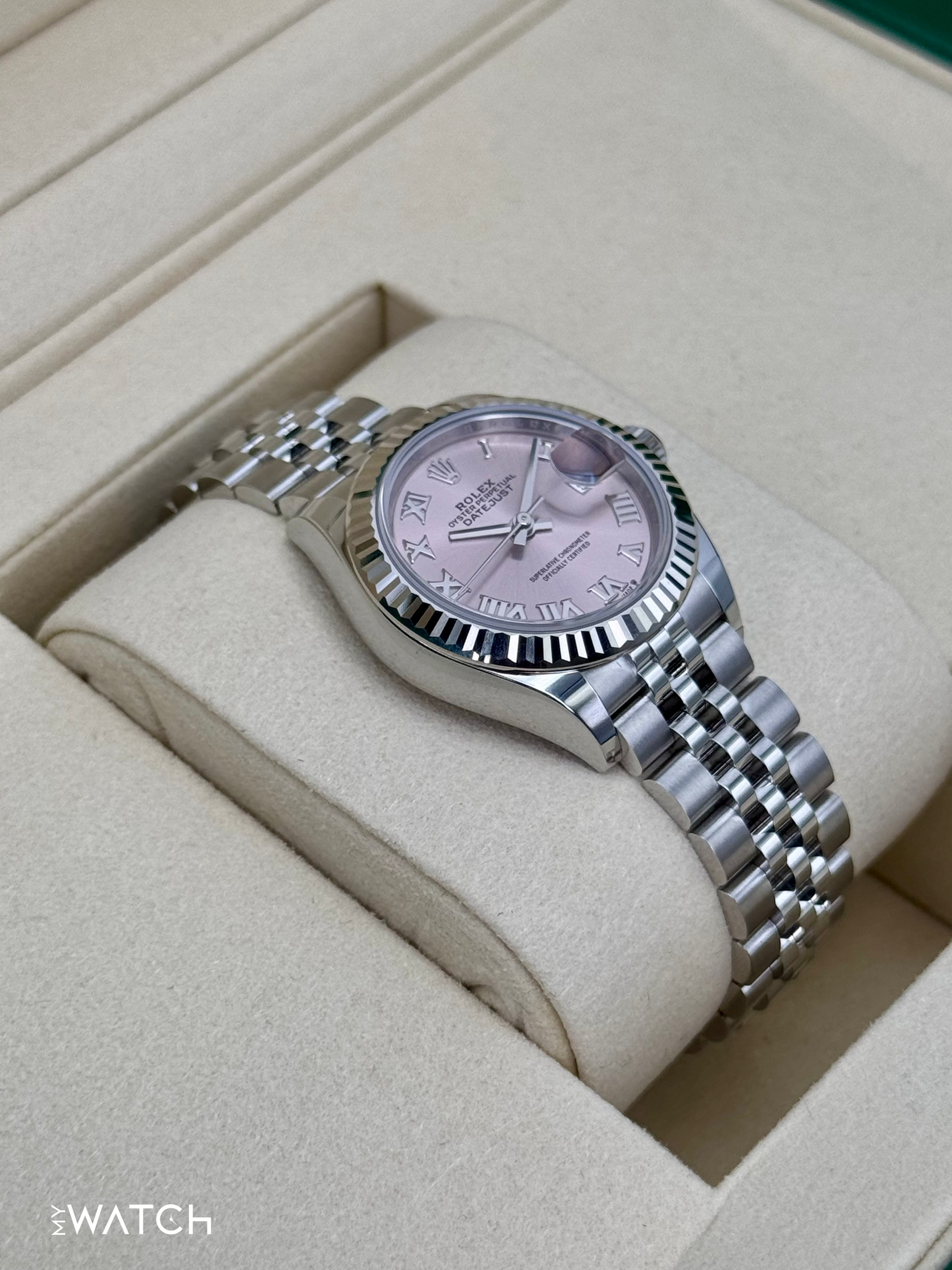NEW 2025 Rolex Lady Datejust 28mm 279174 Stainless Steel Jubilee Pink Dial - MyWatchLLC