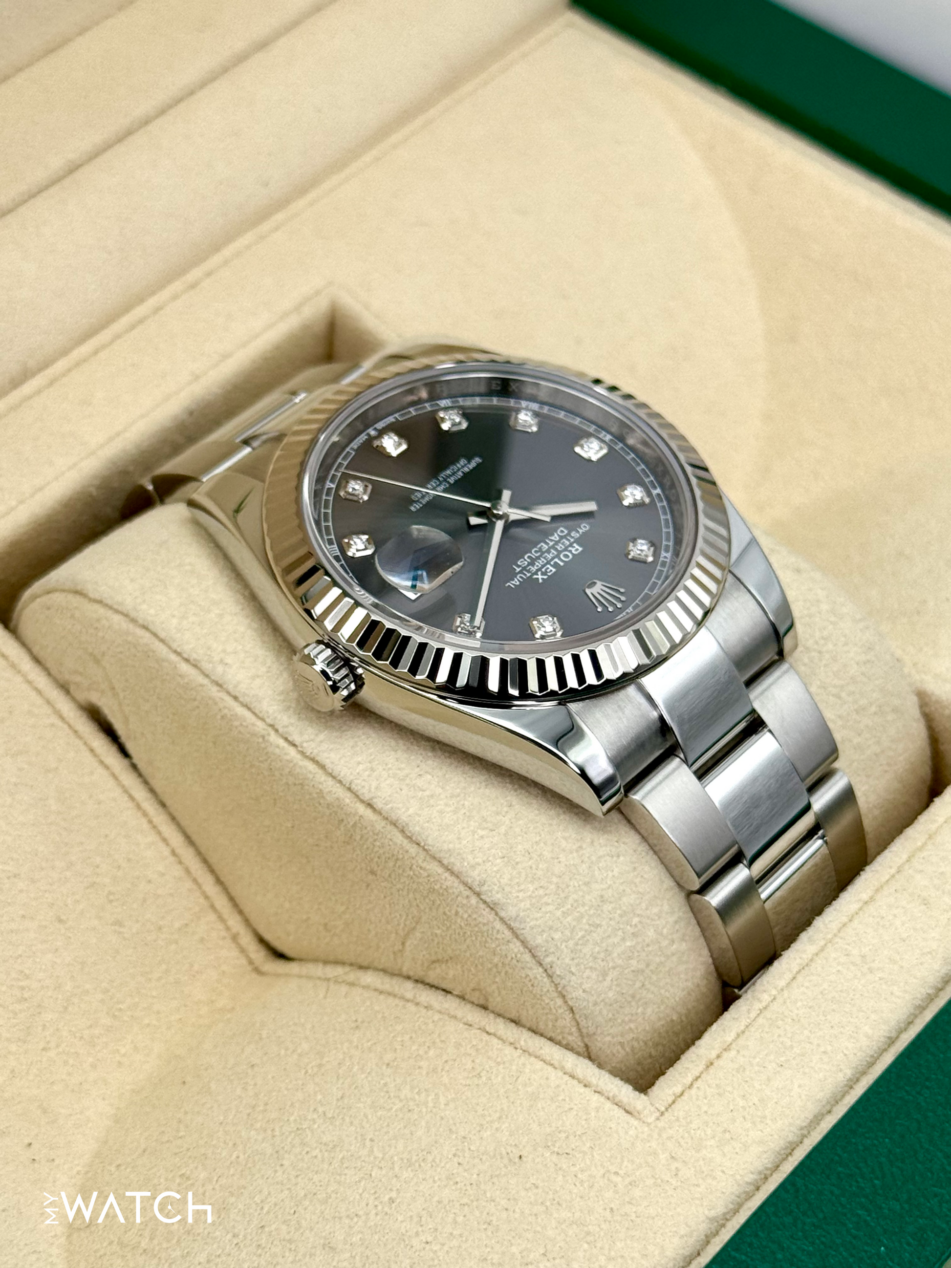 2022 Rolex Datejust 41mm 126334 Stainless Steel Oyster Rhodium Diamond Dial - MyWatchLLC